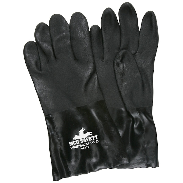 Guantes químicos resistentes de PVC Mcr Safety de 12", talla L, paquete de 12 - 6212S.