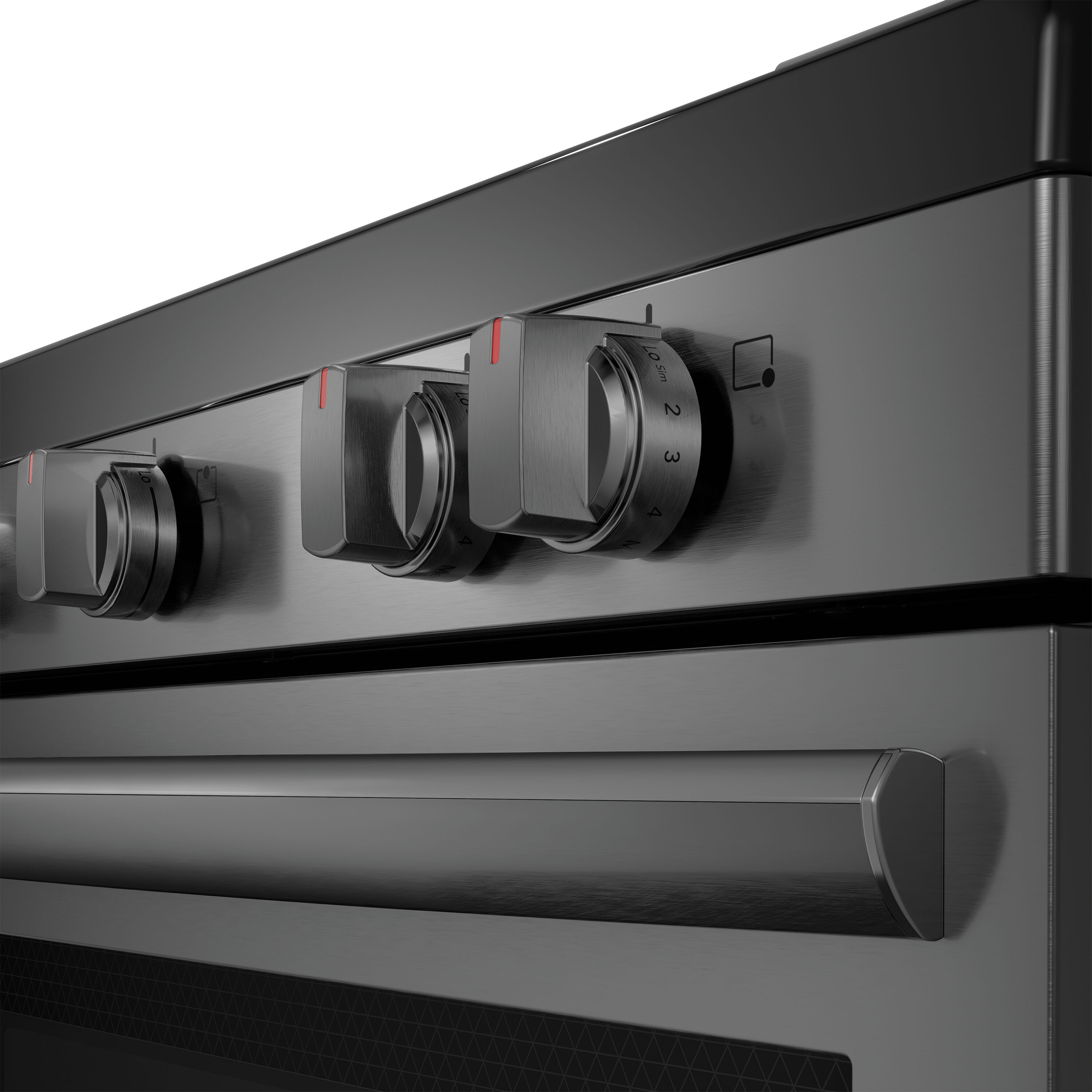 Estufa Eléctrica Independiente de 30 pulgadas con Tapa de Vidrio, 5 quemadores, Horno de Convección con Freidora de Aire de 5.3 pies cúbicos, Acabado de Acero Inoxidable Negro Anti-Huellas - Frigidaire Gallery