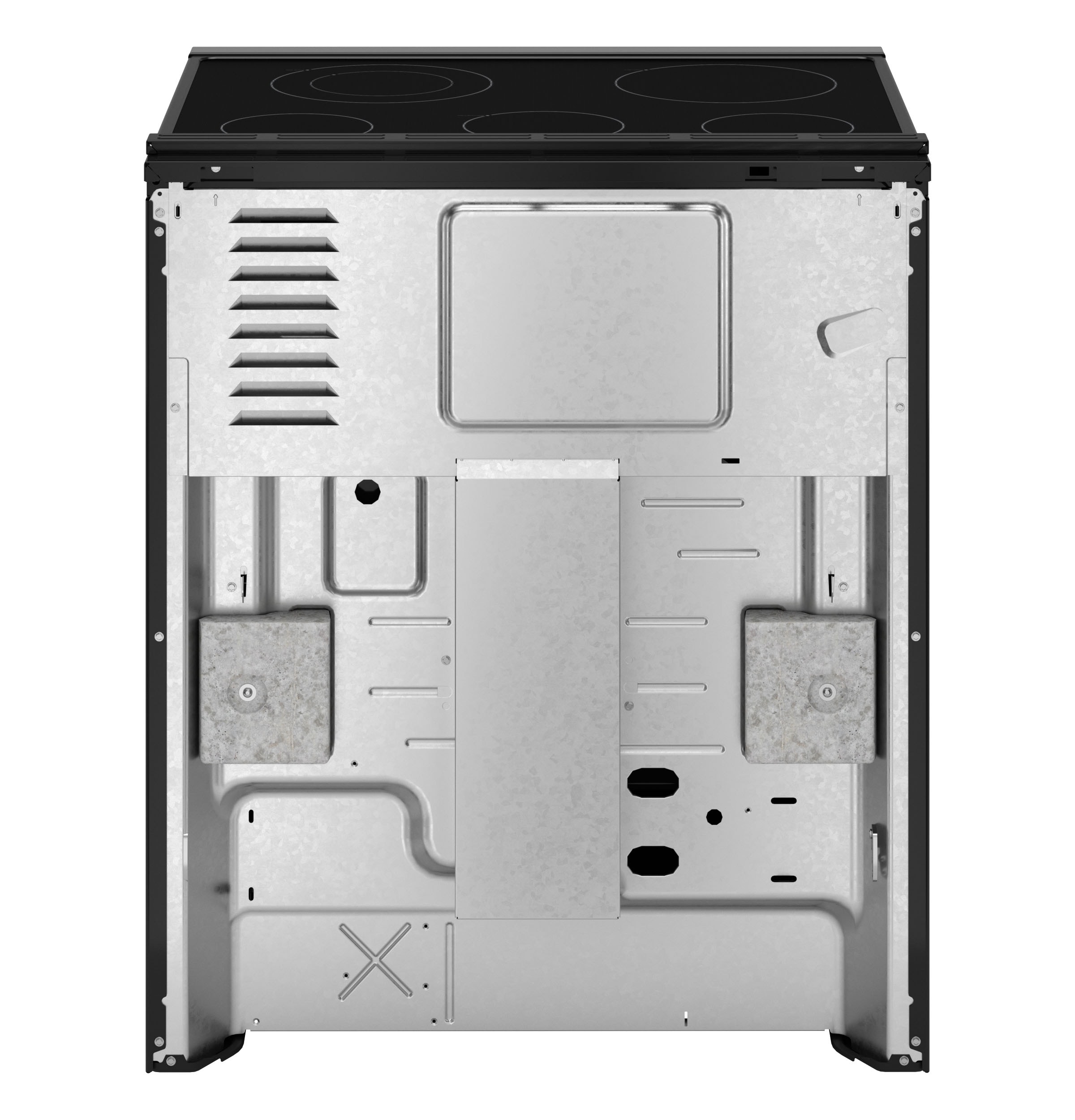 Estufa eléctrica de empotrar con 5 quemadores y modo Crisp Mode de GE de 30 pulgadas, cubierta de vidrio y 5.3 pies cúbicos de capacidad (acero inoxidable)