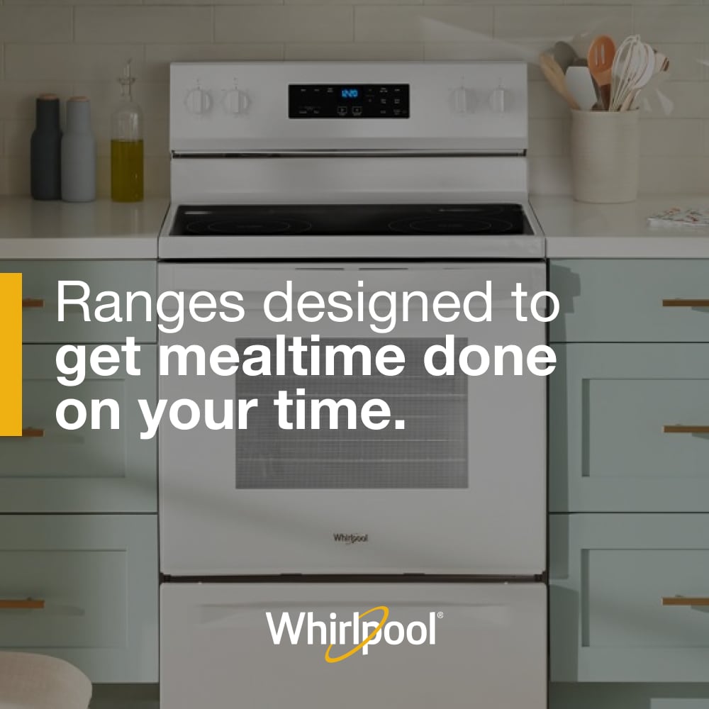 Estufa eléctrica independiente con 4 quemadores y cubierta de cristal de 30 pulgadas de Whirlpool
