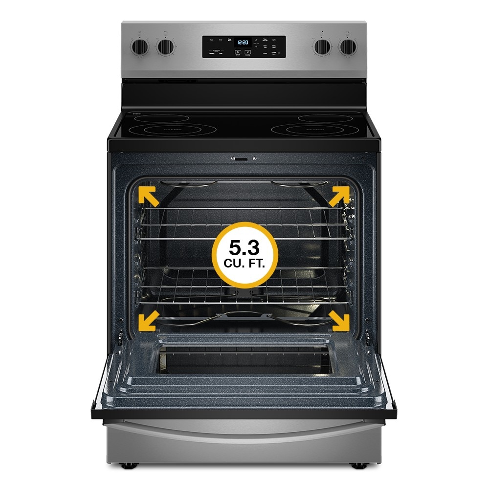 Estufa Eléctrica de Piso de 30 pulgadas con Cubierta de Vidrio y 4 Quemadores de Whirlpool