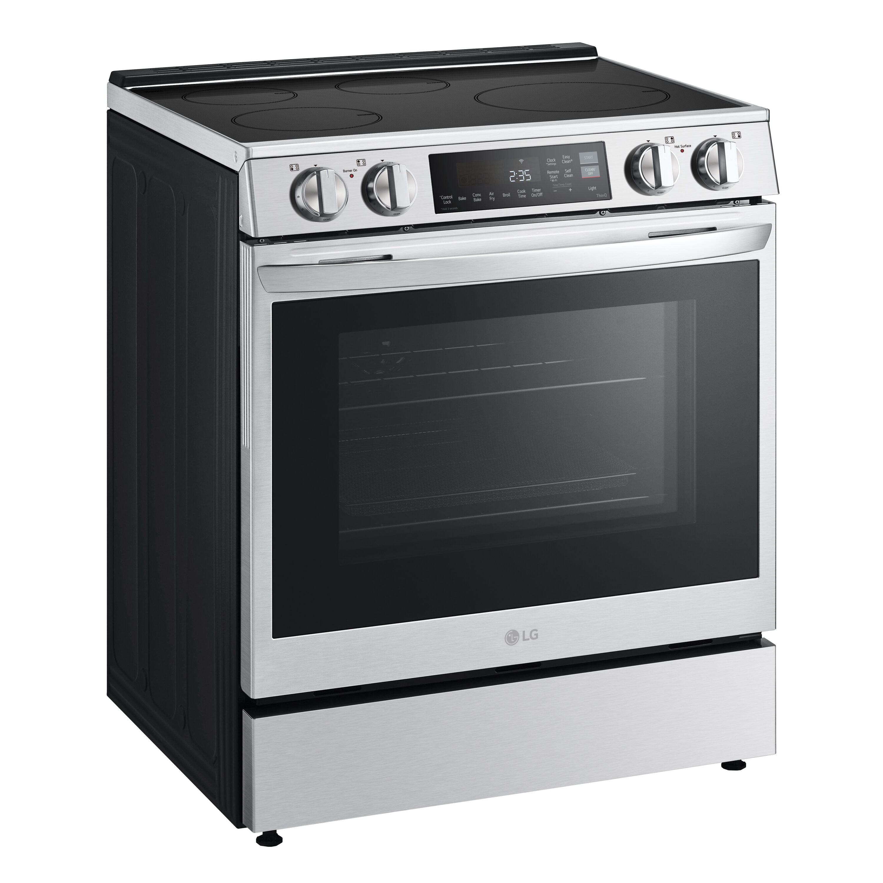 Estufa de inducción de 4 quemadores con horno de convección y freidora de aire LG de 30 pulgadas, 6.3 pies cúbicos (Acero Inoxidable de Resistencia a las Manchas)