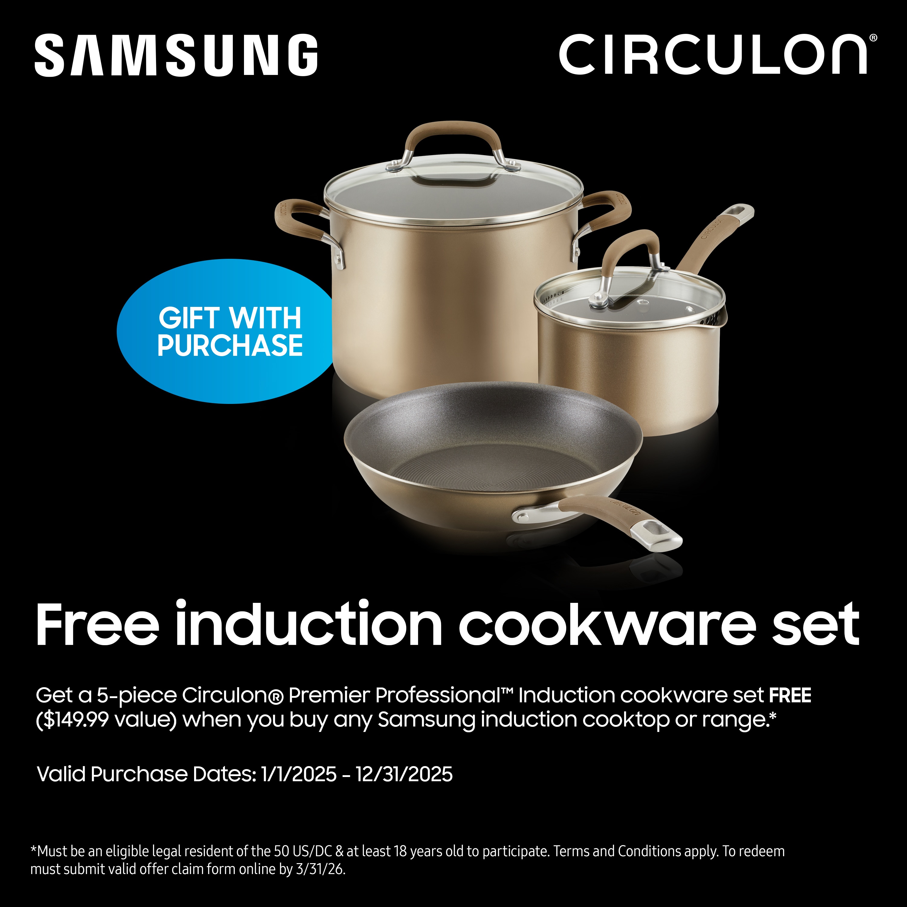 Estufa de Inducción Deslizable con Horno de Aire Freidora Convencional Bespoke de Samsung de 30 pulgadas con 4 quemadores y 6.3 pies cúbicos (Cristal Blanco)