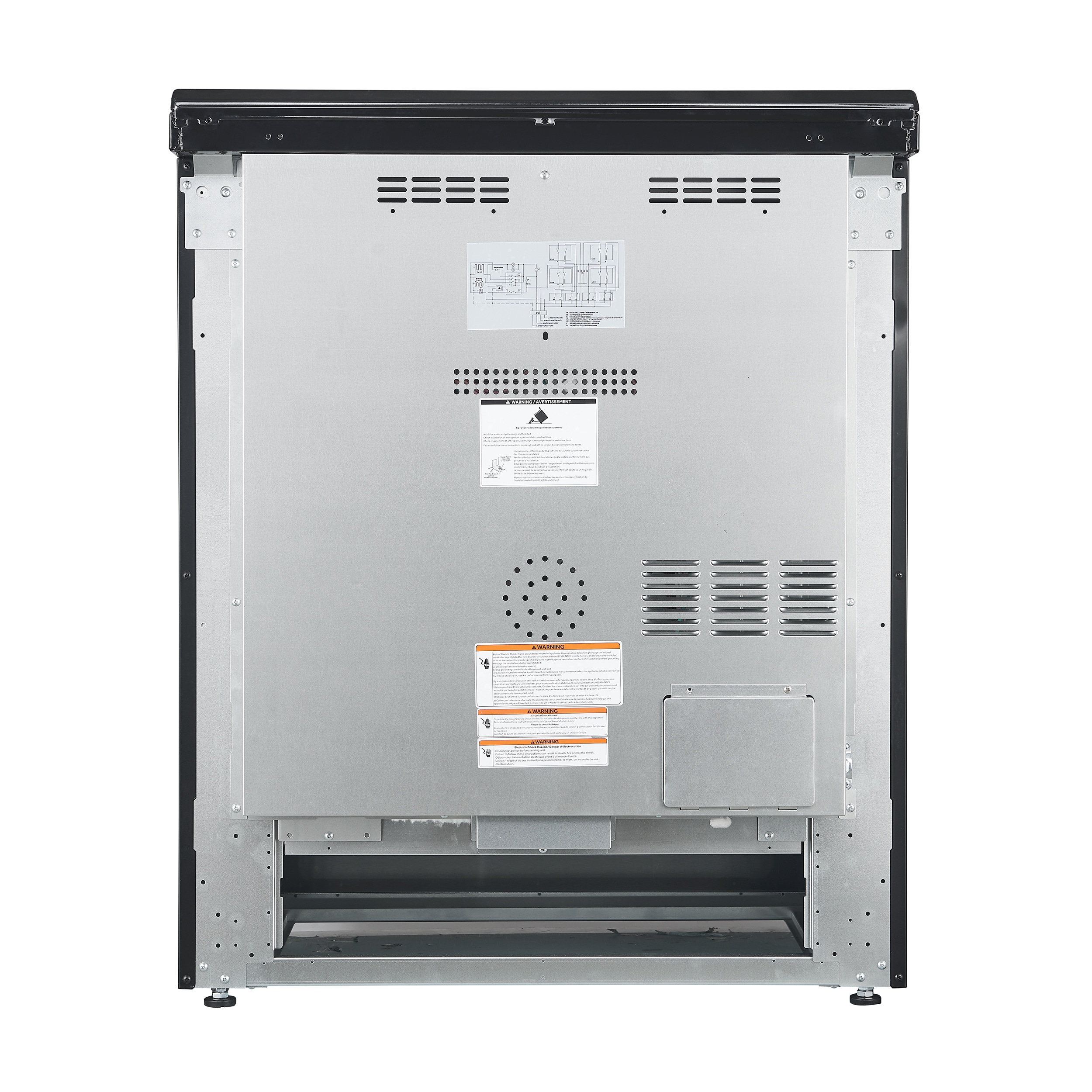 Estufa eléctrica de empotrar con 4 quemadores, horno de convección de 5 pies cúbicos y cubierta de vidrio de 30 pulgadas en negro