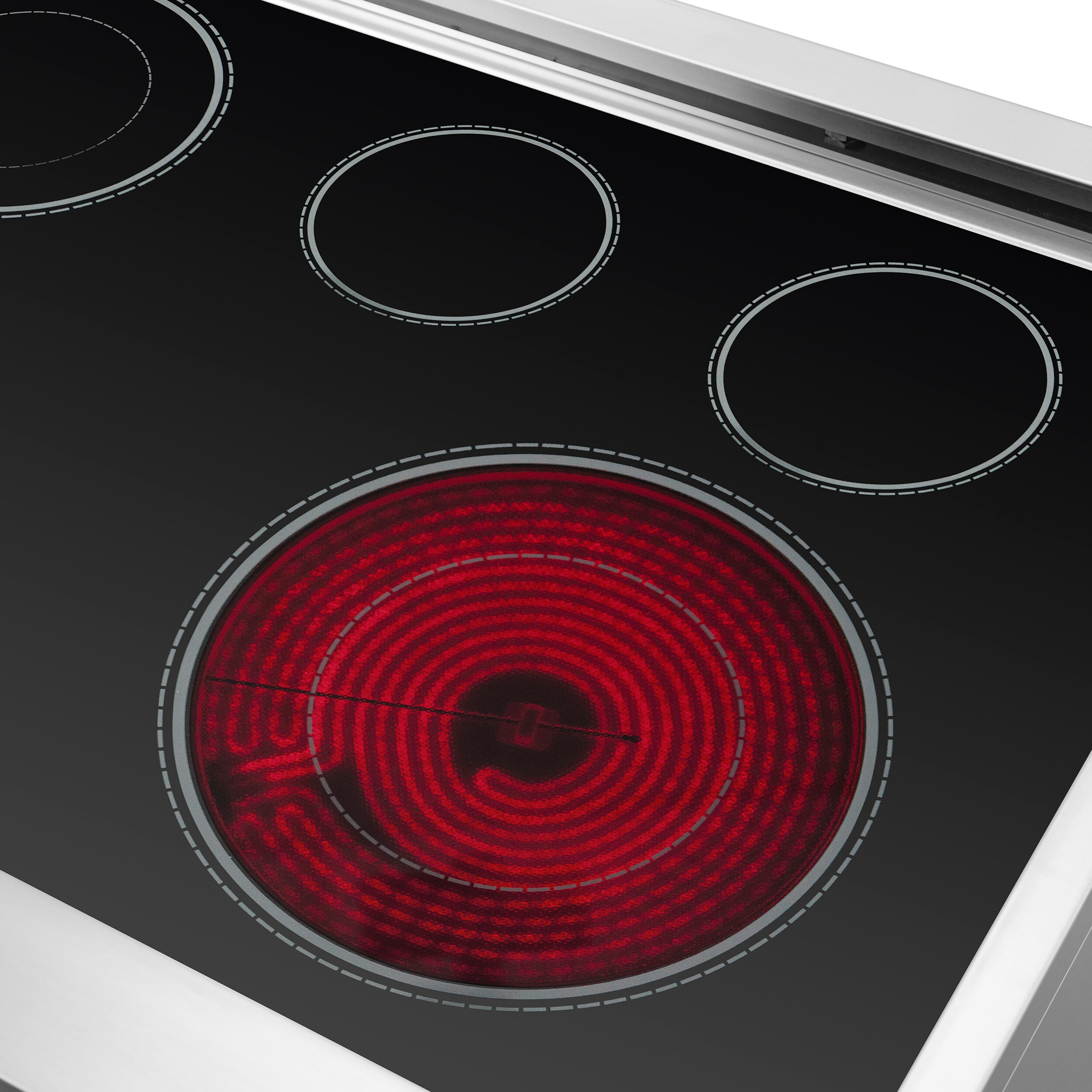 Estufa eléctrica independiente FORNO Massimo de 36 pulgadas con 5 quemadores y horno de convección de freidora de aire de 5.36 pies cúbicos en acero inoxidable. FFSEL6955-36