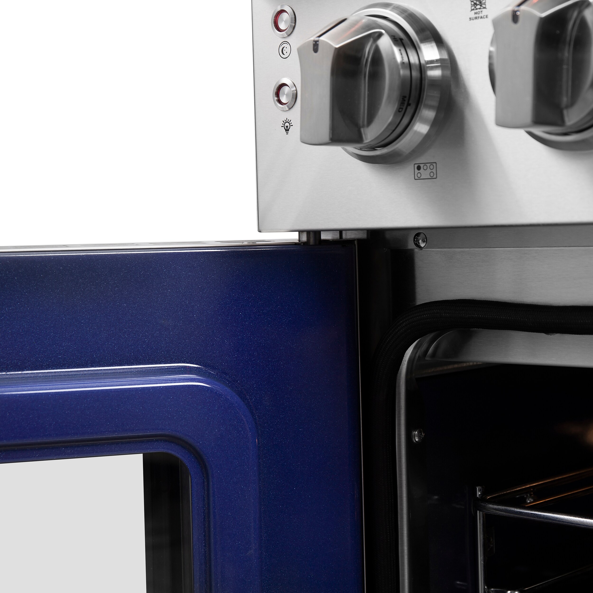 Estufa eléctrica independiente FORNO Massimo de 36 pulgadas con 5 quemadores y horno de convección de freidora de aire de 5.36 pies cúbicos en acero inoxidable. FFSEL6955-36