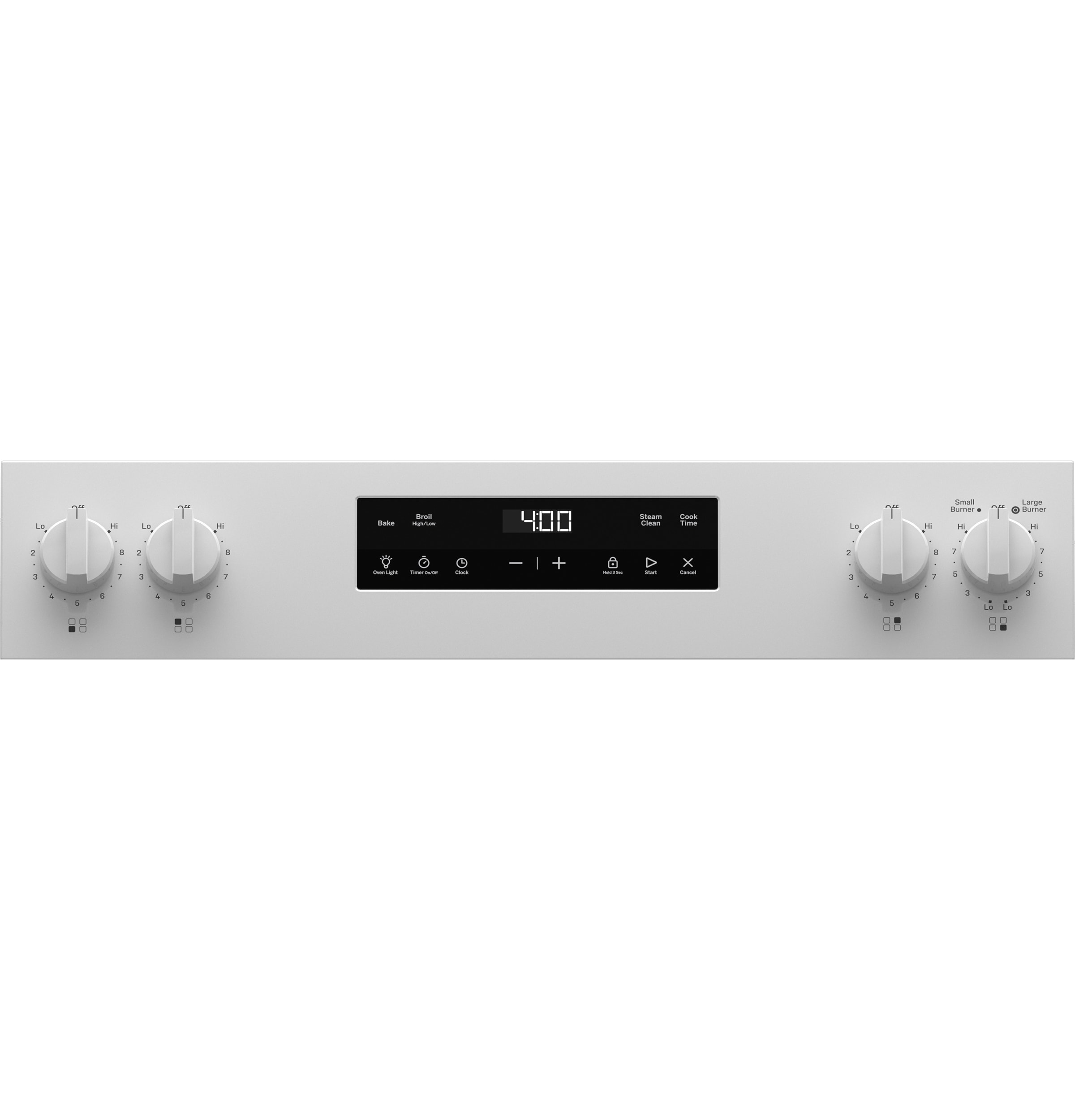 Estufa Eléctrica de Piso con 4 quemadores y superficie de vidrio de 30 pulgadas, 5.3 pies cúbicos (Blanca)