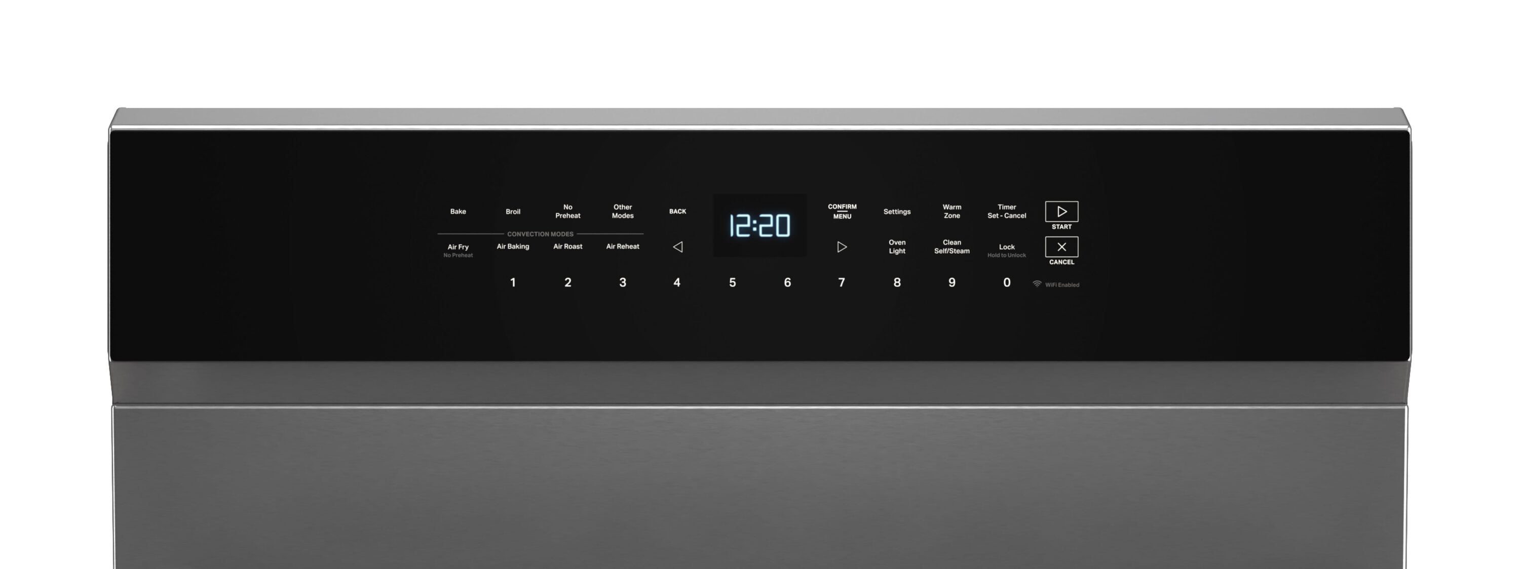 Estufa eléctrica de piso Whirlpool de 30 pulgadas con 5 quemadores de vidrio y horno de convección con freidora de aire de alta velocidad y precalentamiento rápido de 5.3 pies cúbicos con recubrimiento WipeClean (acero inoxidable) WFES7530RZ