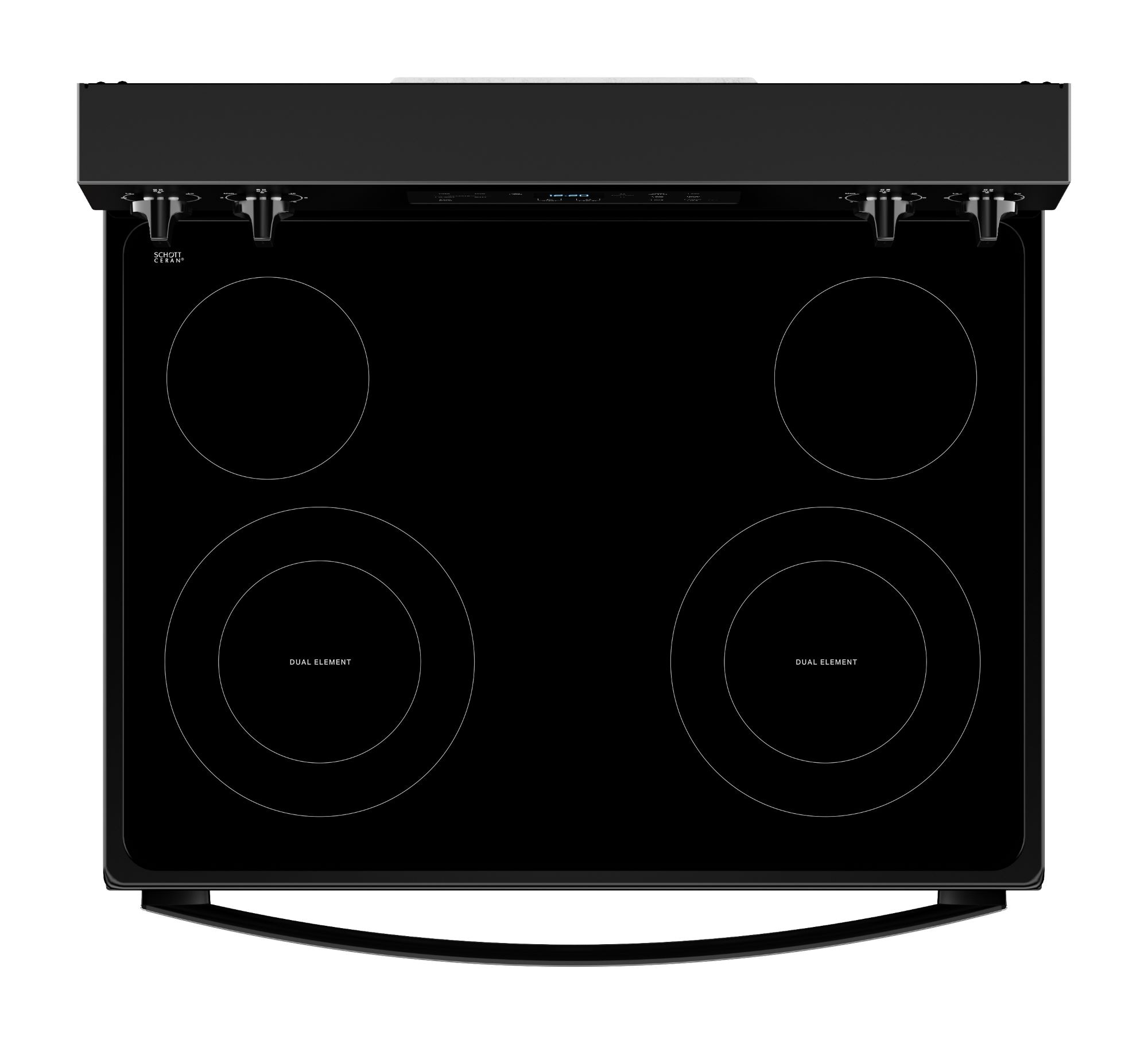 Estufa eléctrica independiente de 30 pulgadas con cubierta de vidrio y 4 quemadores de 5.3 pies cúbicos (Negra) WFES3530RB