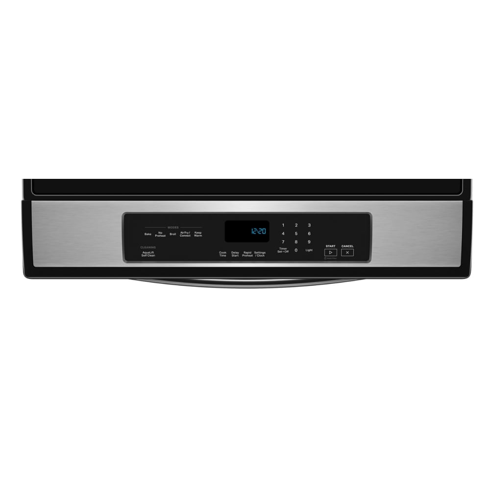 Estufa de Inducción de Pie Whirlpool con Horno de Convección de Aire y Freidora de 6,4 pies cúbicos, 4 Quemadores de 30 pulgadas (Acero Inoxidable a Pruebas de Huellas Dactilares)