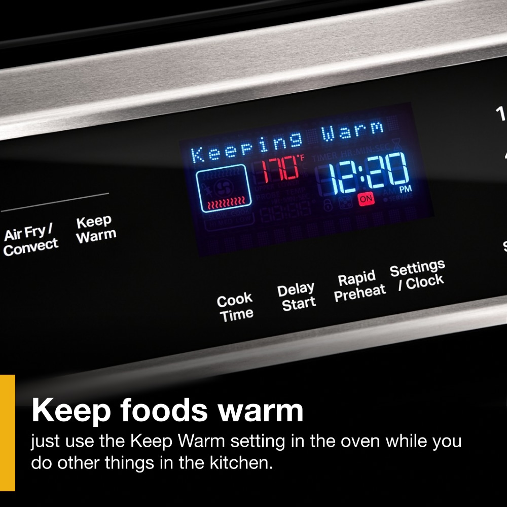 Estufa de Inducción de Pie Whirlpool con Horno de Convección de Aire y Freidora de 6,4 pies cúbicos, 4 Quemadores de 30 pulgadas (Acero Inoxidable a Pruebas de Huellas Dactilares)