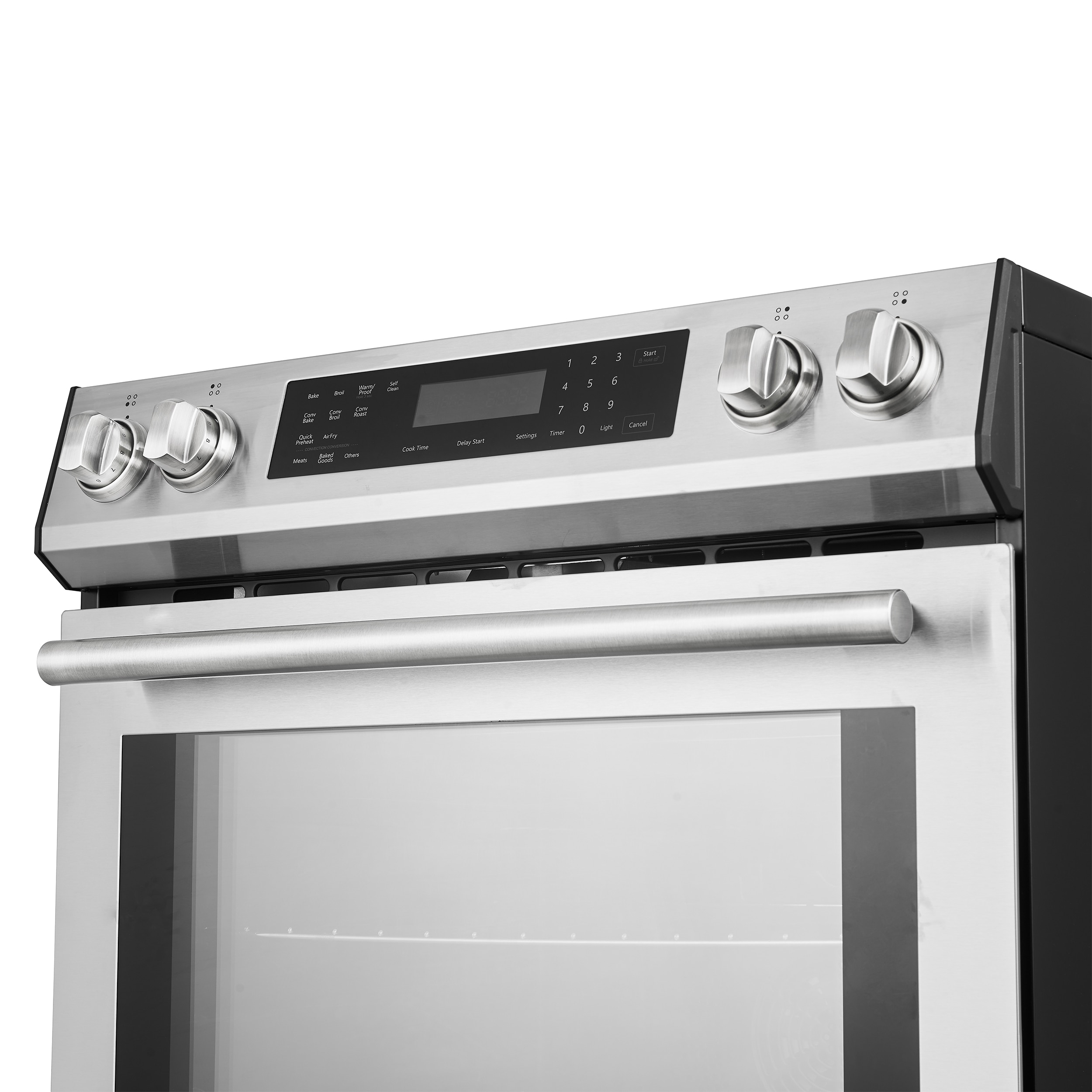 Horno Espresso Donatello de 30 pulgadas con 4 quemadores, horno de convección con freidora de aire de 5 pies cúbicos, estufa de inducción deslizable de un solo quemador (acero inoxidable)