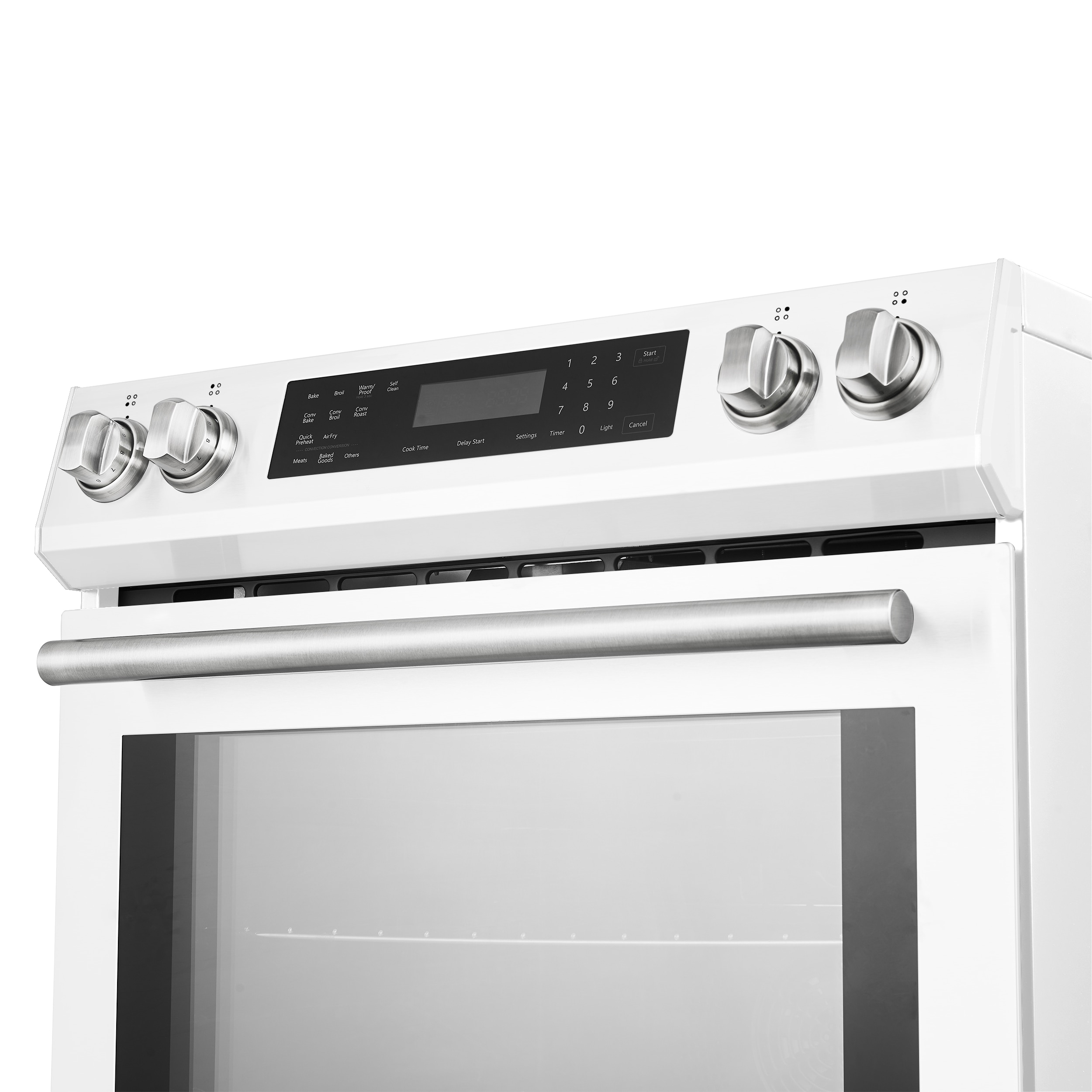 Horno Donatello de 30 pulgadas con 4 quemadores y horno de convección de 5 pies cúbicos con aire caliente. Estufa de inducción deslizable de un quemador (blanca) FFSIN0905-30BLANCA.