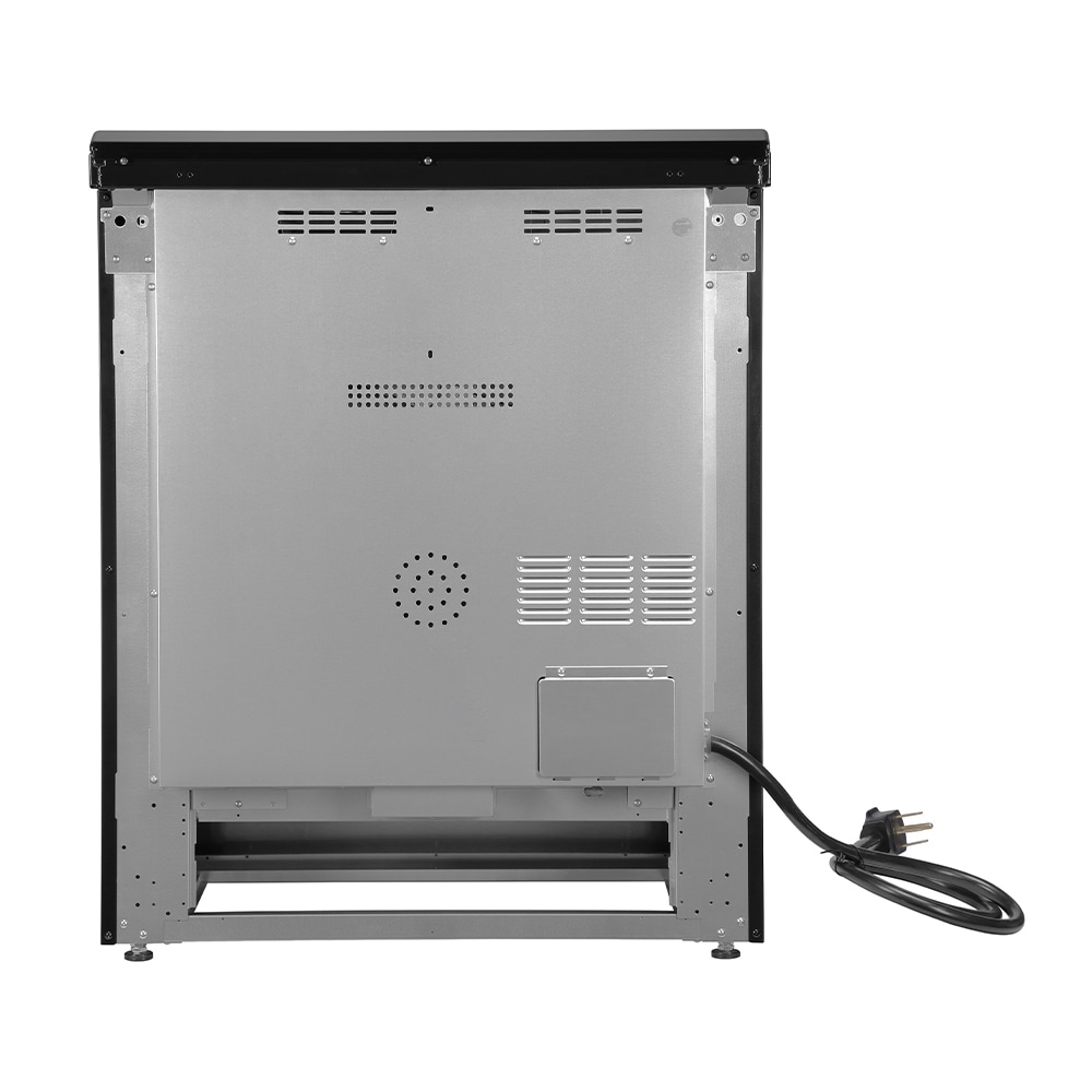 Estufa eléctrica deslizable con horno de convección de 5 pies cúbicos y 4 quemadores en la parte superior de vidrio de 30 pulgadas de acero inoxidable FORNO Leonardo Espresso