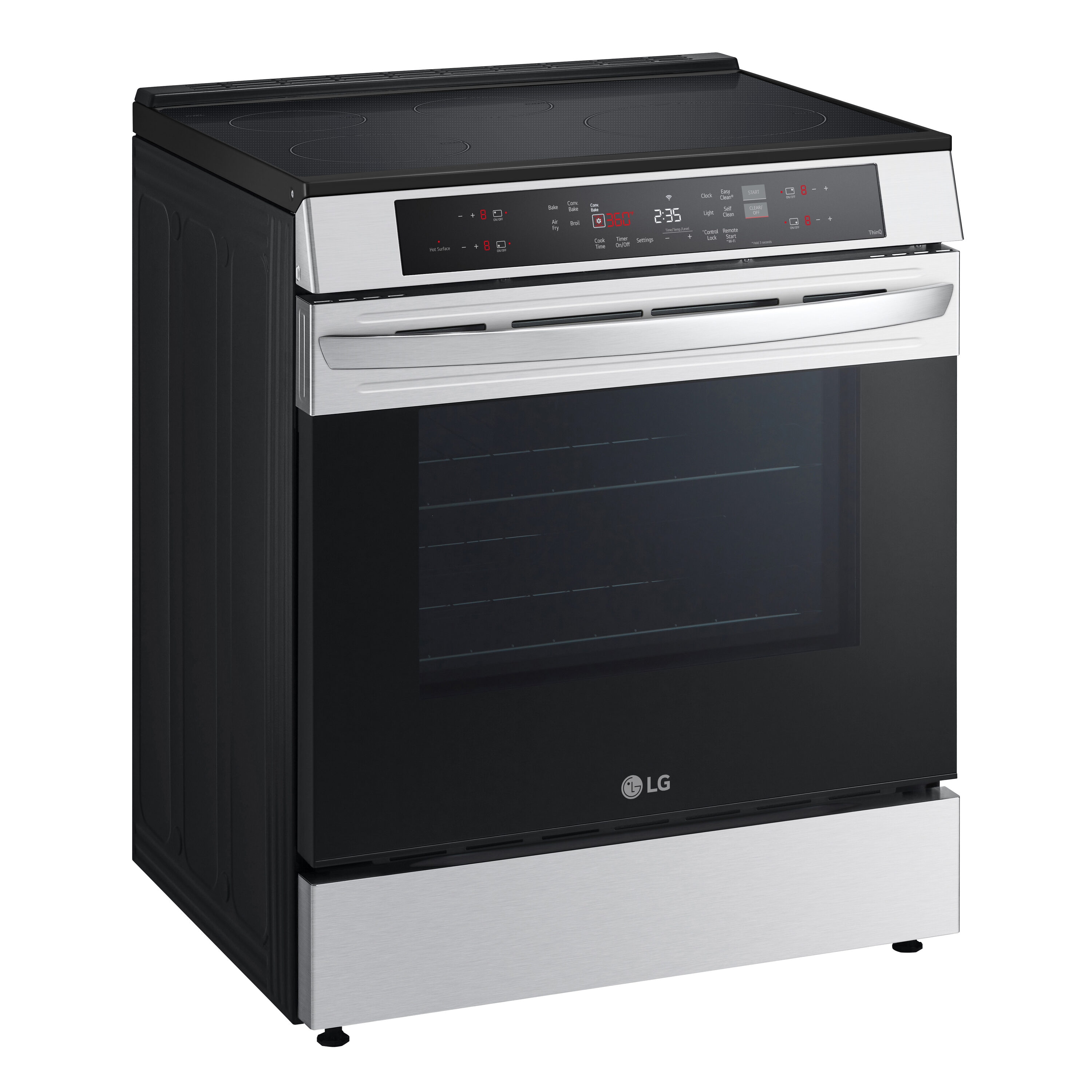 Estufa de Inducción Deslizable con Horno de Convección y Freidora de Aire de 6.3 pies cúbicos, 4 Quemadores de 30 pulgadas LG (Acero Inoxidable Resistente a las Manchas) LSIL6332FE
