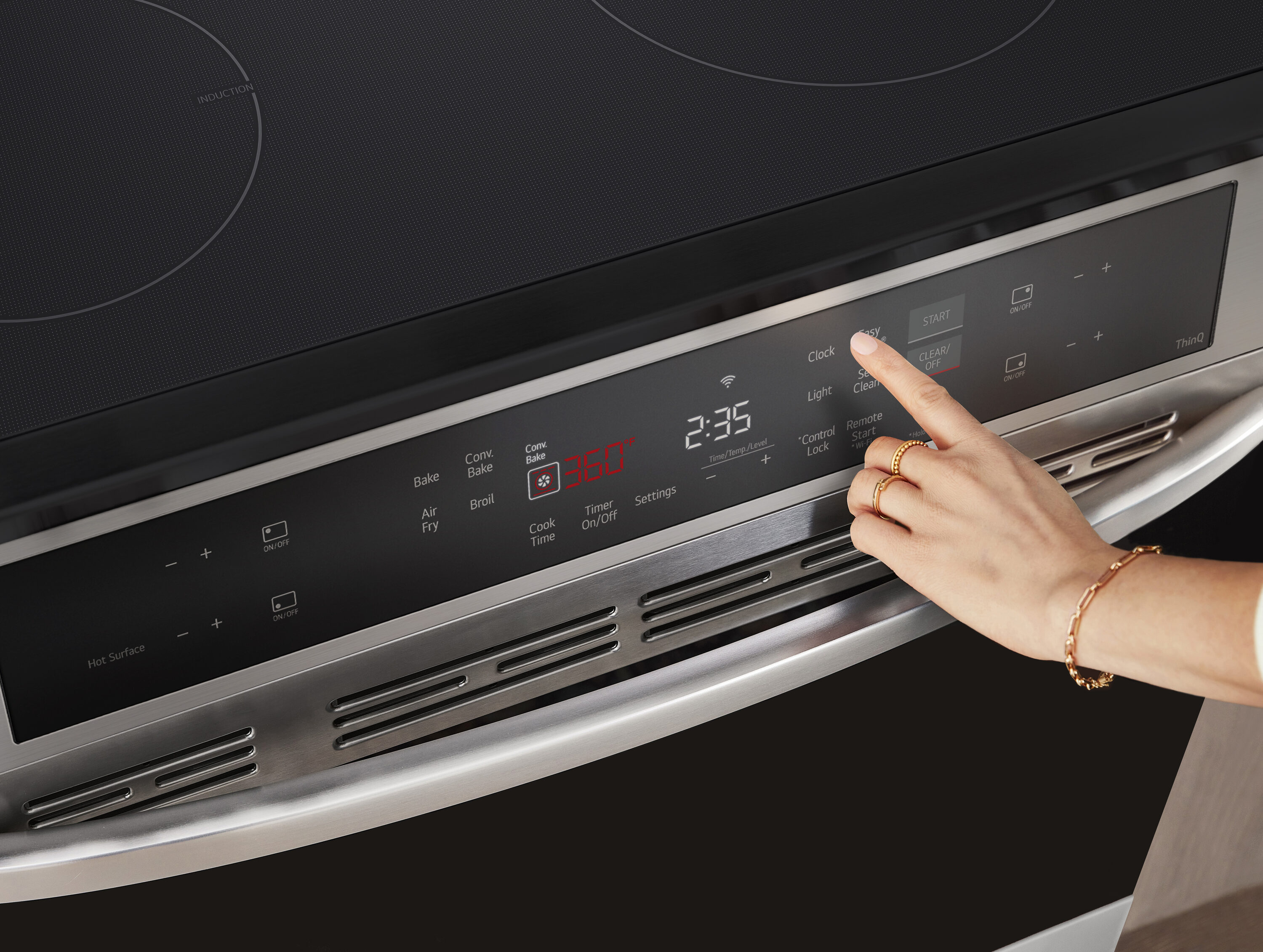 Estufa de Inducción Deslizable con Horno de Convección y Freidora de Aire de 6.3 pies cúbicos, 4 Quemadores de 30 pulgadas LG (Acero Inoxidable Resistente a las Manchas) LSIL6332FE