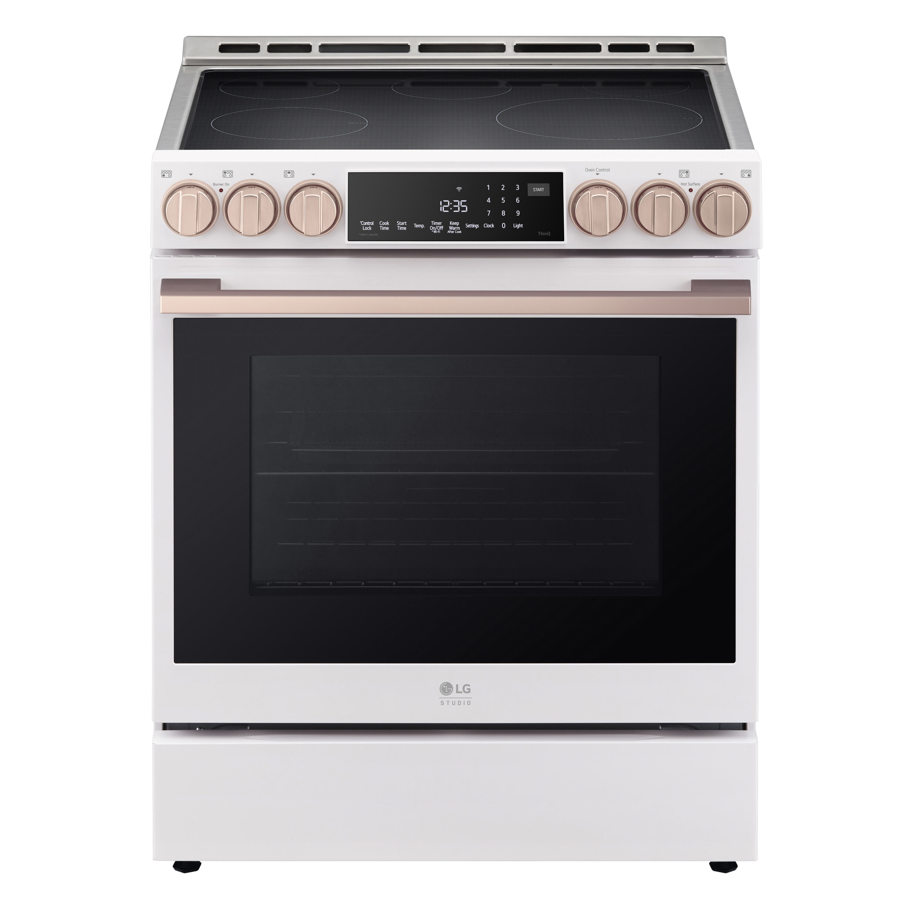 Estufa de Inducción Deslizable con Horno de Convección de Freidora de Aire de 6.3 pies cúbicos y 5 quemadores de 30 pulgadas LG (Acero Inoxidable)