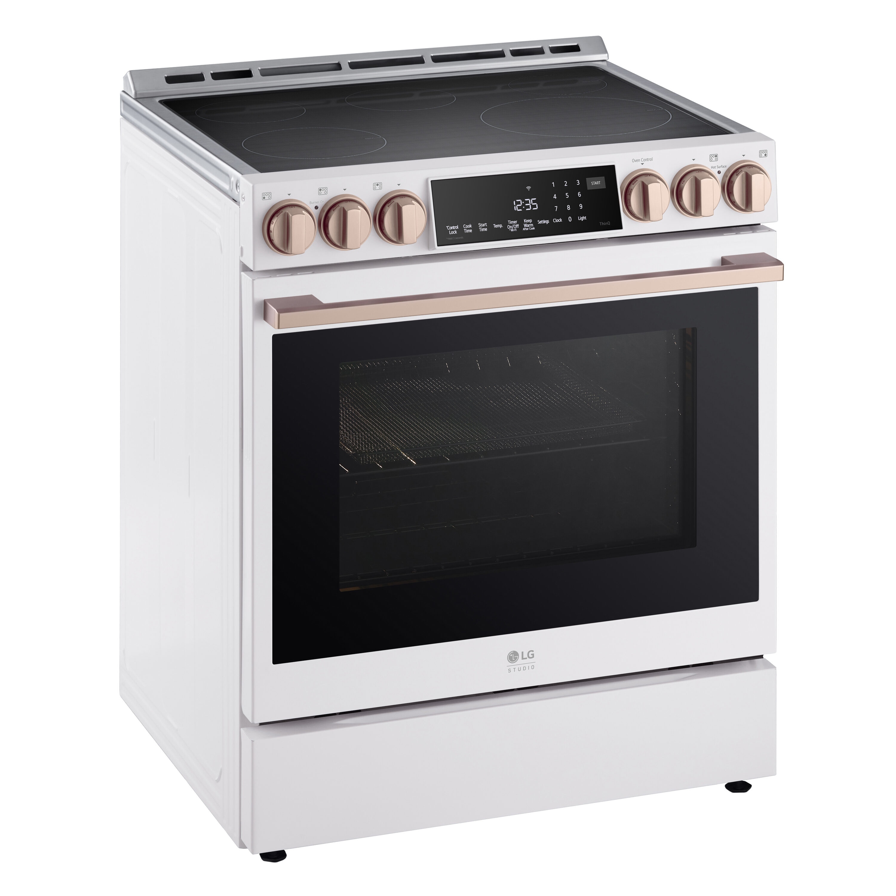Estufa de Inducción Deslizable con Horno de Convección de Freidora de Aire de 6.3 pies cúbicos y 5 quemadores de 30 pulgadas LG (Acero Inoxidable)