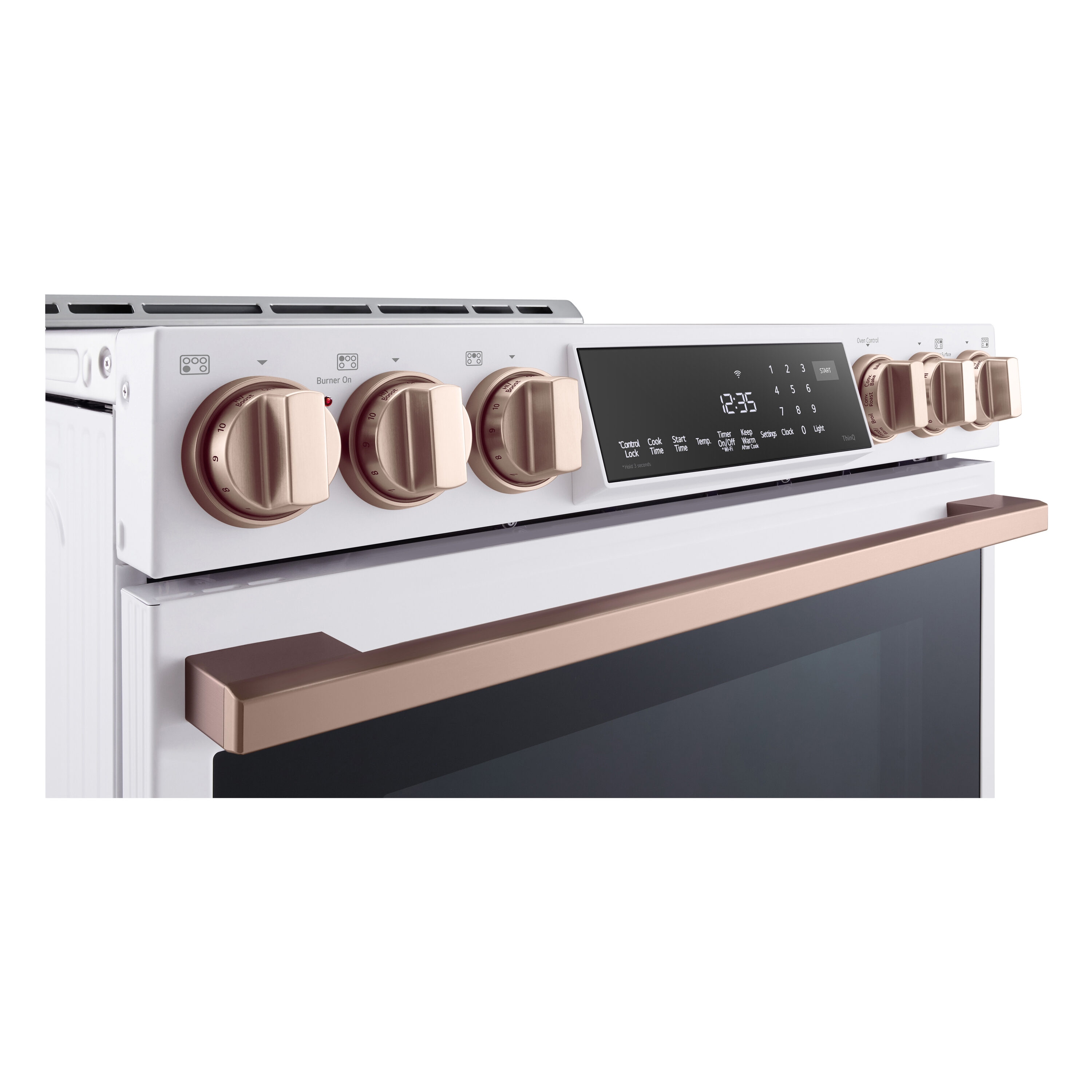 Estufa de Inducción Deslizable con Horno de Convección de Freidora de Aire de 6.3 pies cúbicos y 5 quemadores de 30 pulgadas LG (Acero Inoxidable)