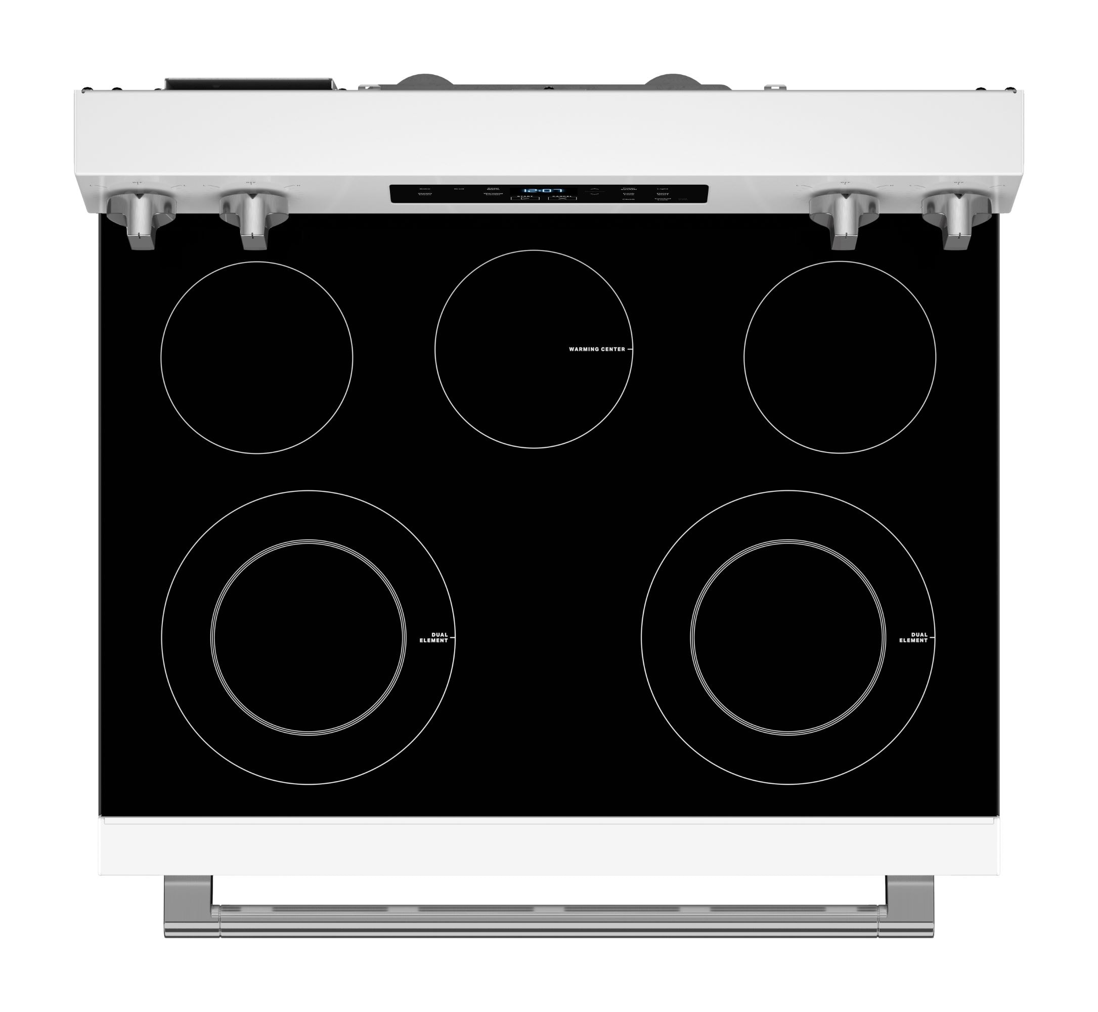 Estufa Eléctrica Independiente con Cubierta de Vidrio de 30 pulgadas y 5 Quemadores de 5.3 pies cúbicos (Blanca) de Maytag