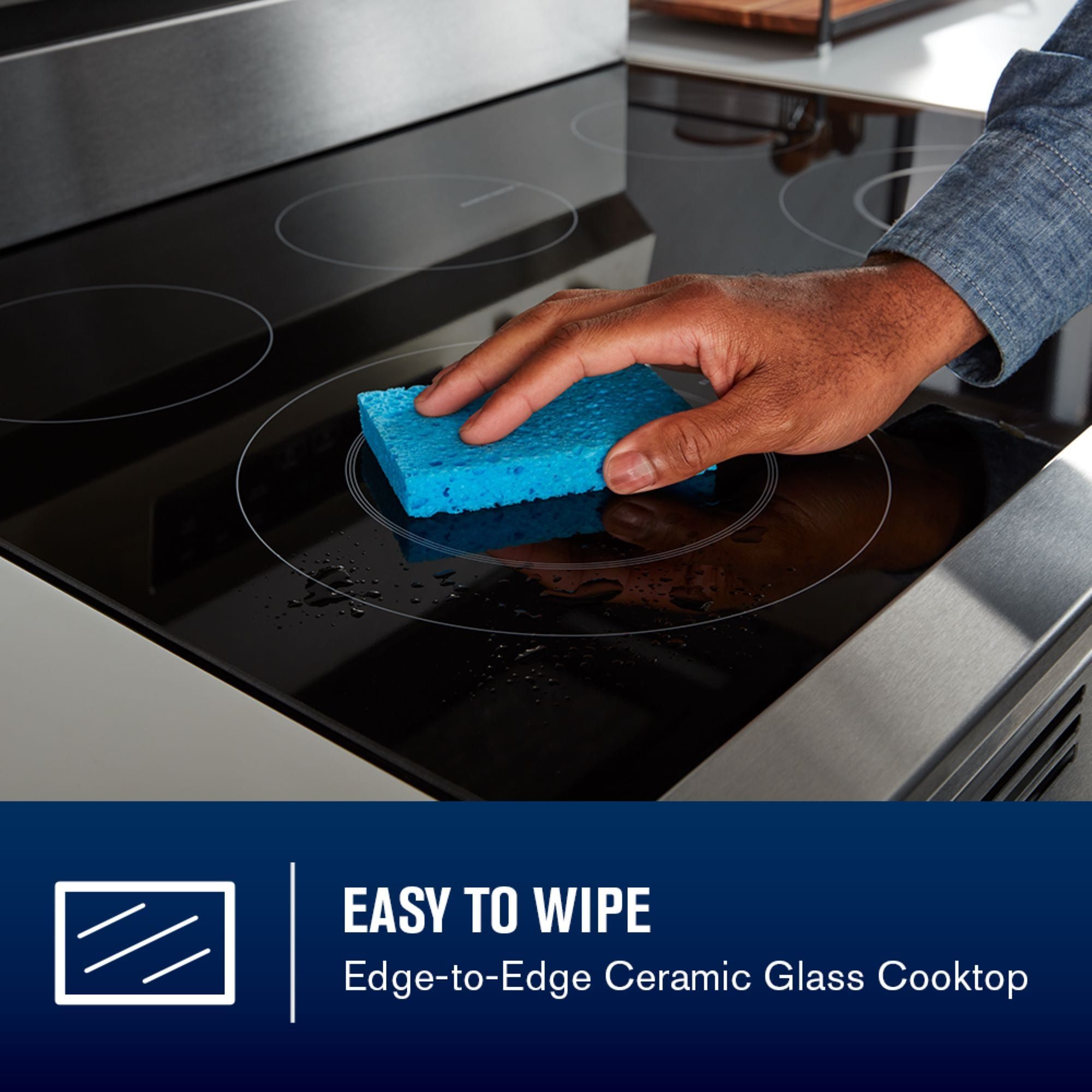 Estufa eléctrica independiente con quemadores de vidrio de 5.3 pies cúbicos y 5 quemadores de Maytag de 30 pulgadas (Negro) MFES4030RB.