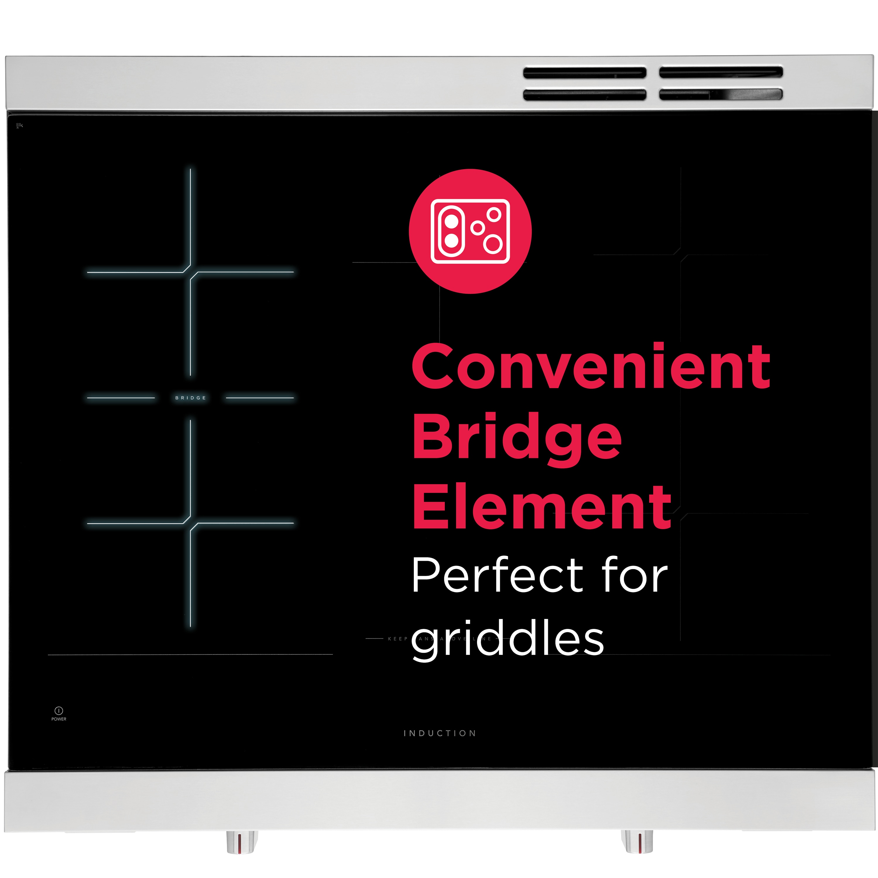 Estufa de Inducción Deslizable Profesional Frigidaire de 30 pulgadas con 5 quemadores, horno de convección de aire frito de 6.2 pies cúbicos (Acero inoxidable resistente a manchas) PCFI3080AF