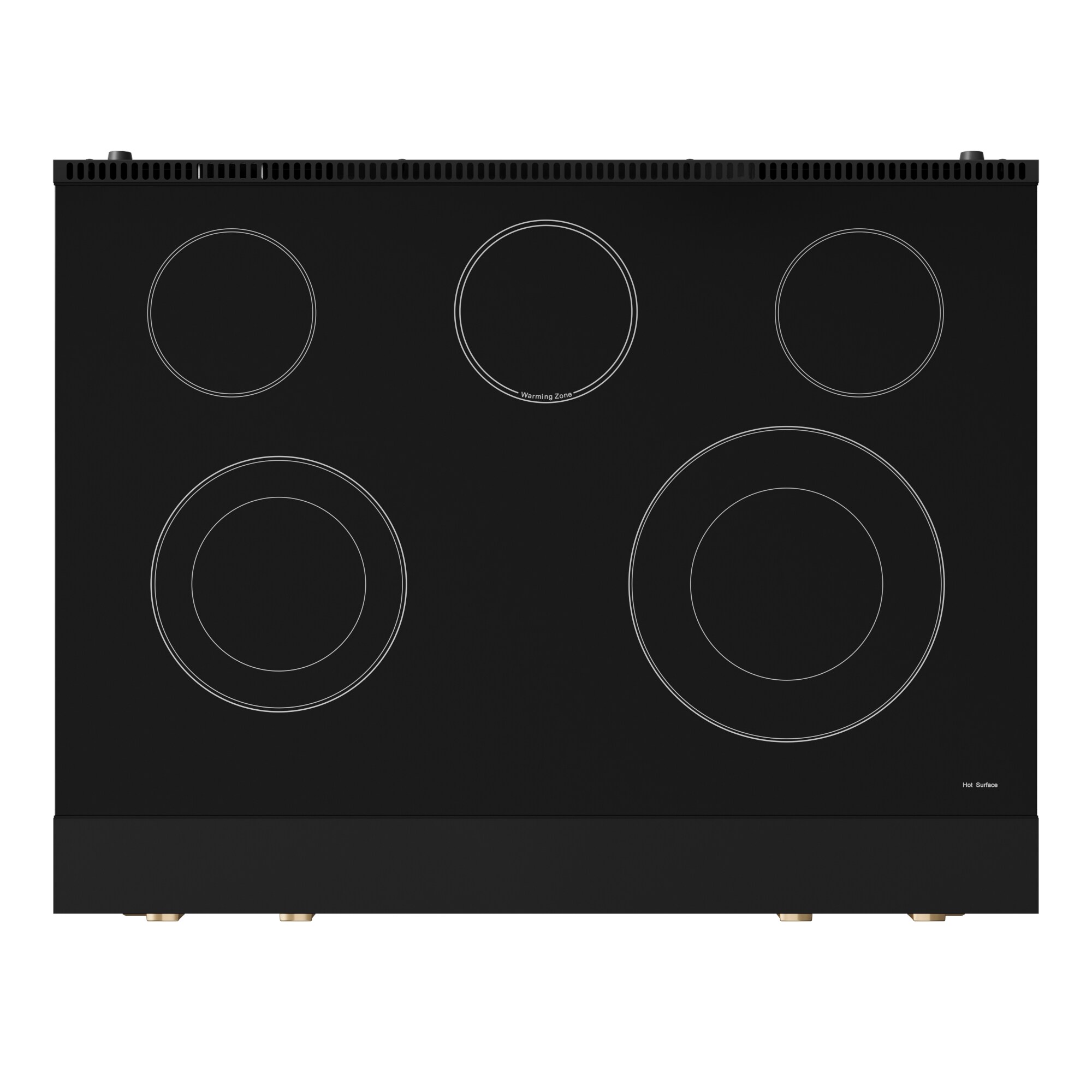 Parrilla eléctrica independiente para horno de convección con freidora de aire de 6 pies cúbicos y 5 quemadores en vidrio de 36 pulgadas, estilo Matte Black de Thor Kitchen Gordon Ramsay.
