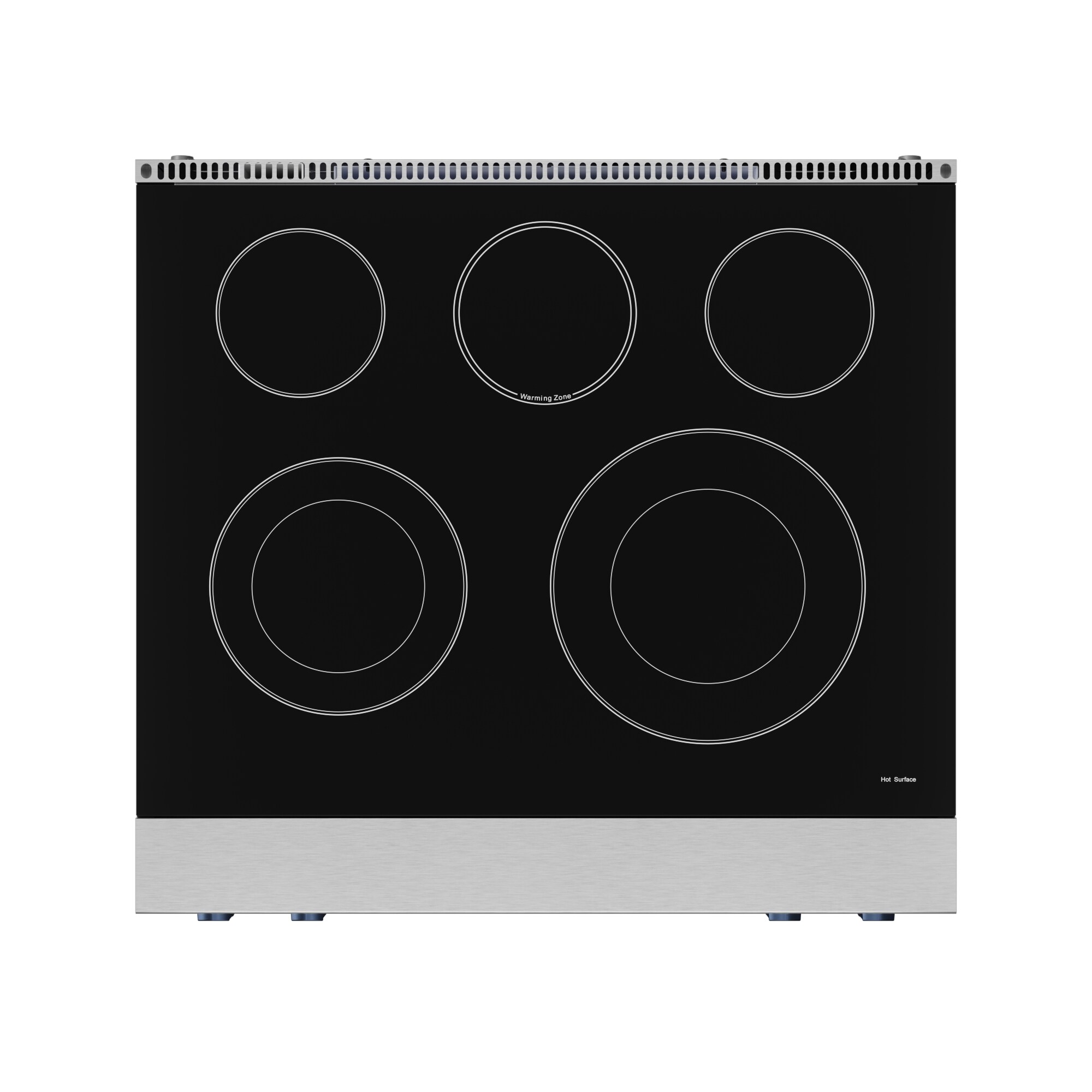 Estufa eléctrica independiente con horno de convección para freír al aire de 4.55 pies cúbicos y 5 quemadores de cristal de 30 pulgadas de Thor Kitchen (acero inoxidable)