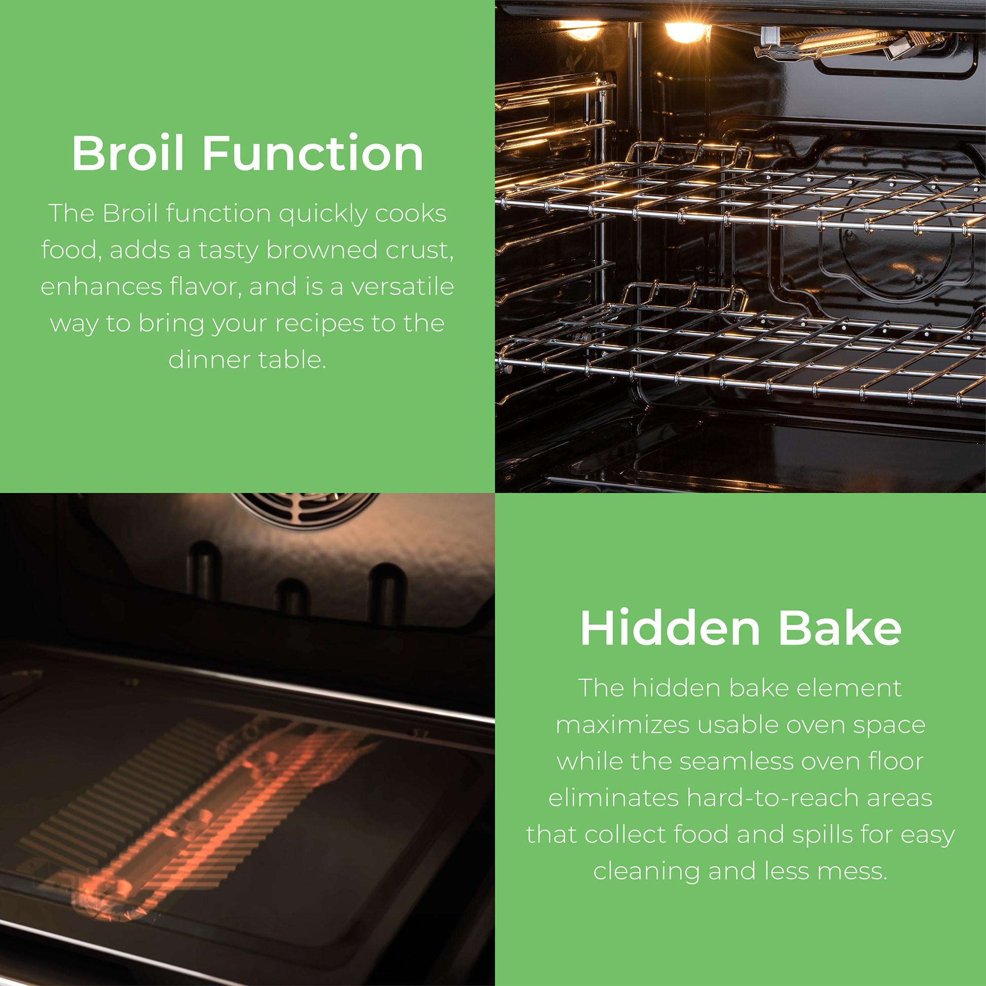 Estufa de Inducción de Pie con Horno de Convección de Aire Freidora - Acero Inoxidable 30 pulgadas con 4 quemadores