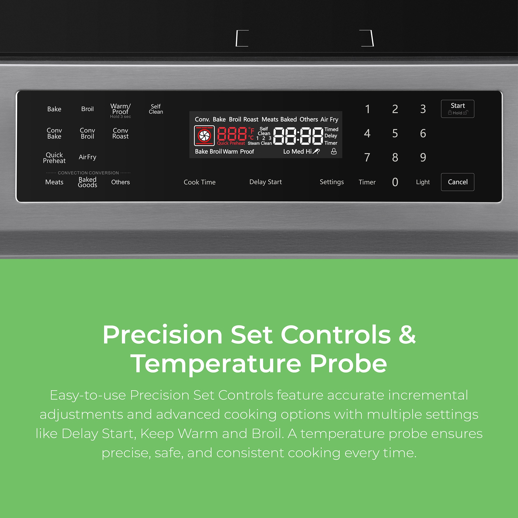 Estufa de Inducción de Pie con Horno de Convección de Aire Freidora - Acero Inoxidable 30 pulgadas con 4 quemadores