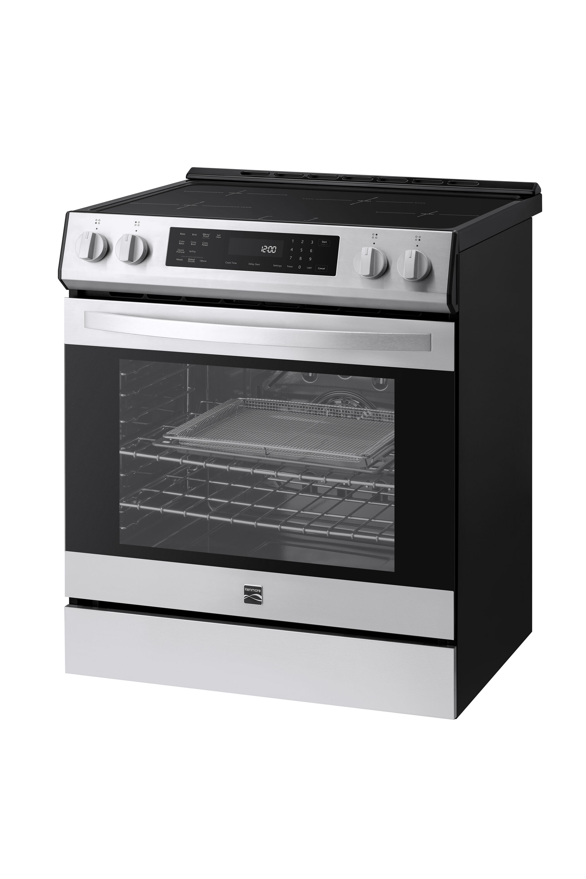 Estufa de Inducción de Pie con Horno de Convección de Aire Freidora - Acero Inoxidable 30 pulgadas con 4 quemadores