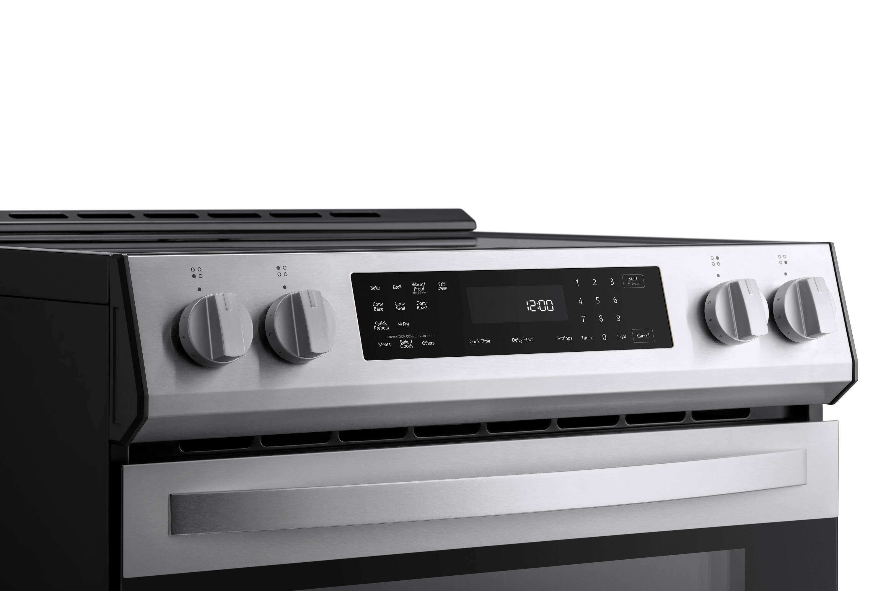 Estufa de Inducción de Pie con Horno de Convección de Aire Freidora - Acero Inoxidable 30 pulgadas con 4 quemadores