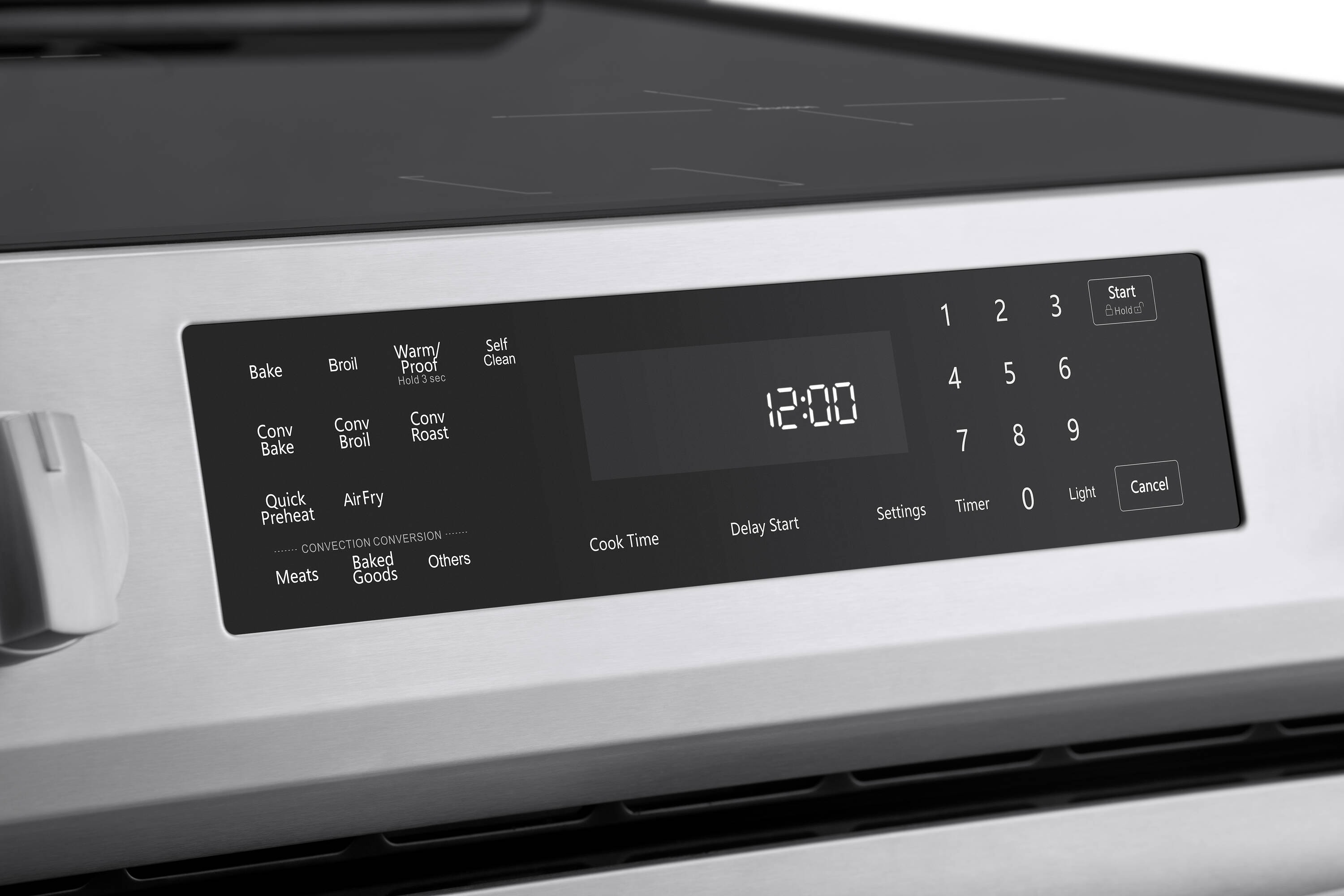 Estufa de Inducción de Pie con Horno de Convección de Aire Freidora - Acero Inoxidable 30 pulgadas con 4 quemadores