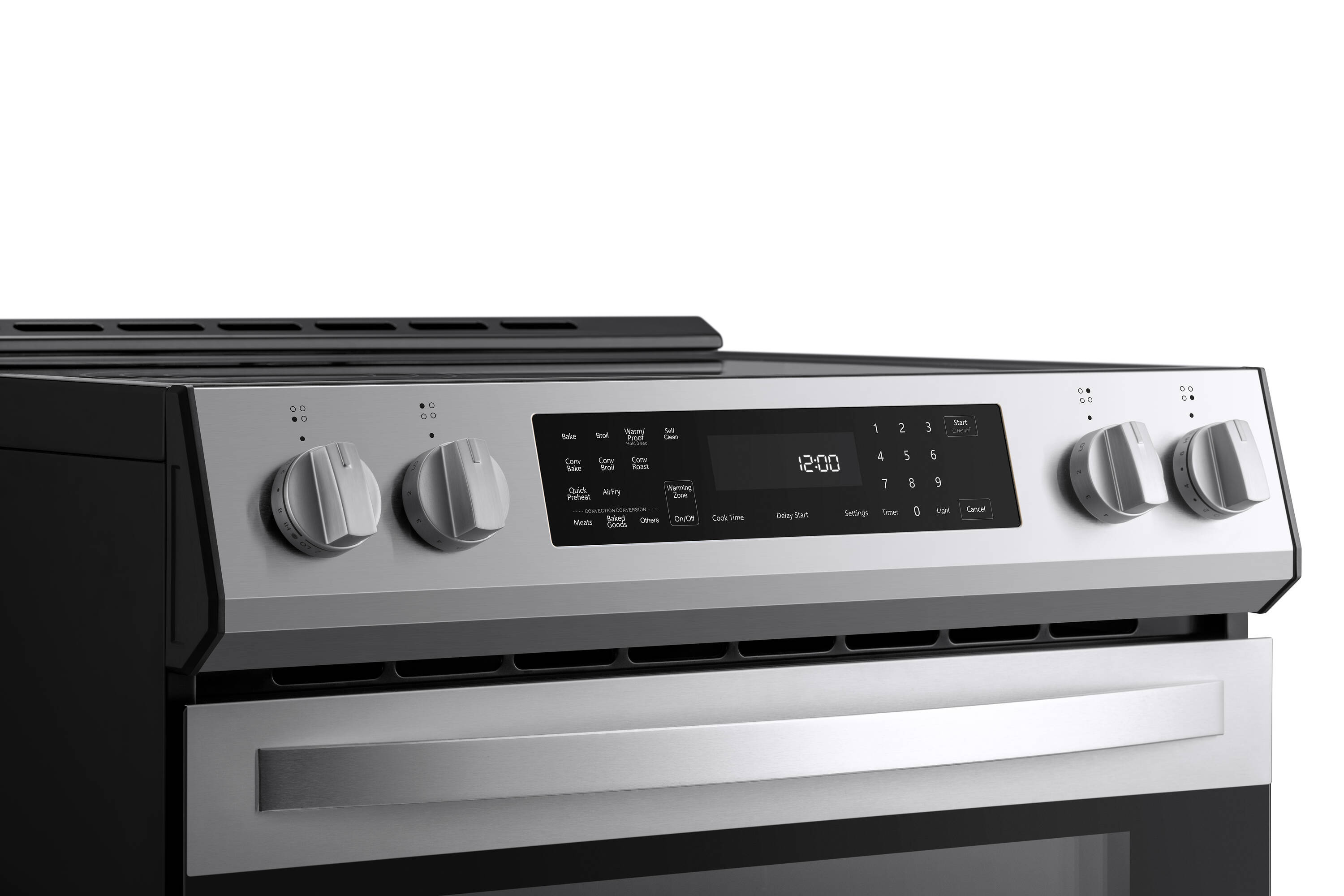 Estufa eléctrica independiente Kenmore de vidrio de 30 pulgadas con 5 quemadores, horno de convección con aire caliente de 5.6 pies cúbicos y recubrimiento WipeClean (acero inoxidable) 2296843