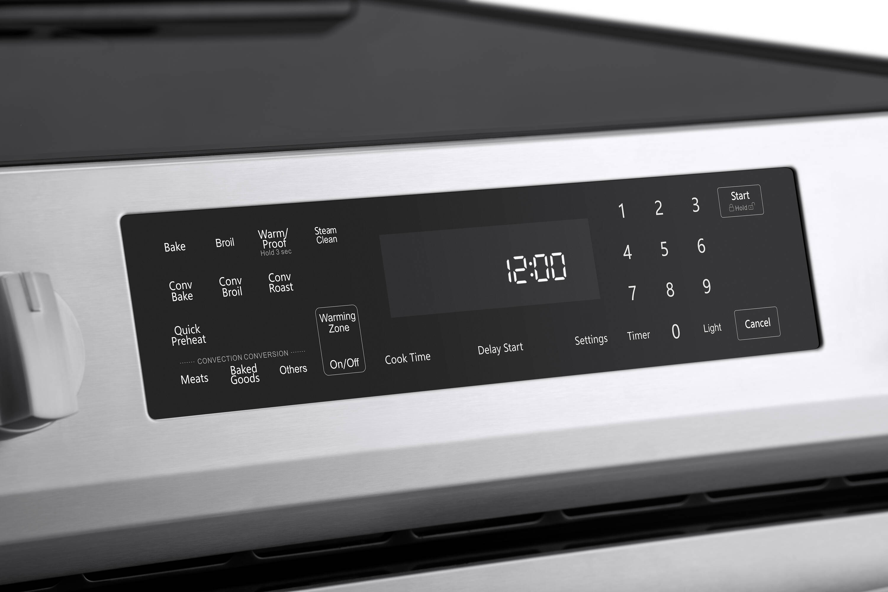 Estufa eléctrica independiente con horno de convección de 5.6 pies cúbicos, 5 quemadores y cubierta de vidrio de 30 pulgadas con recubrimiento WipeClean (acero inoxidable) 2296833