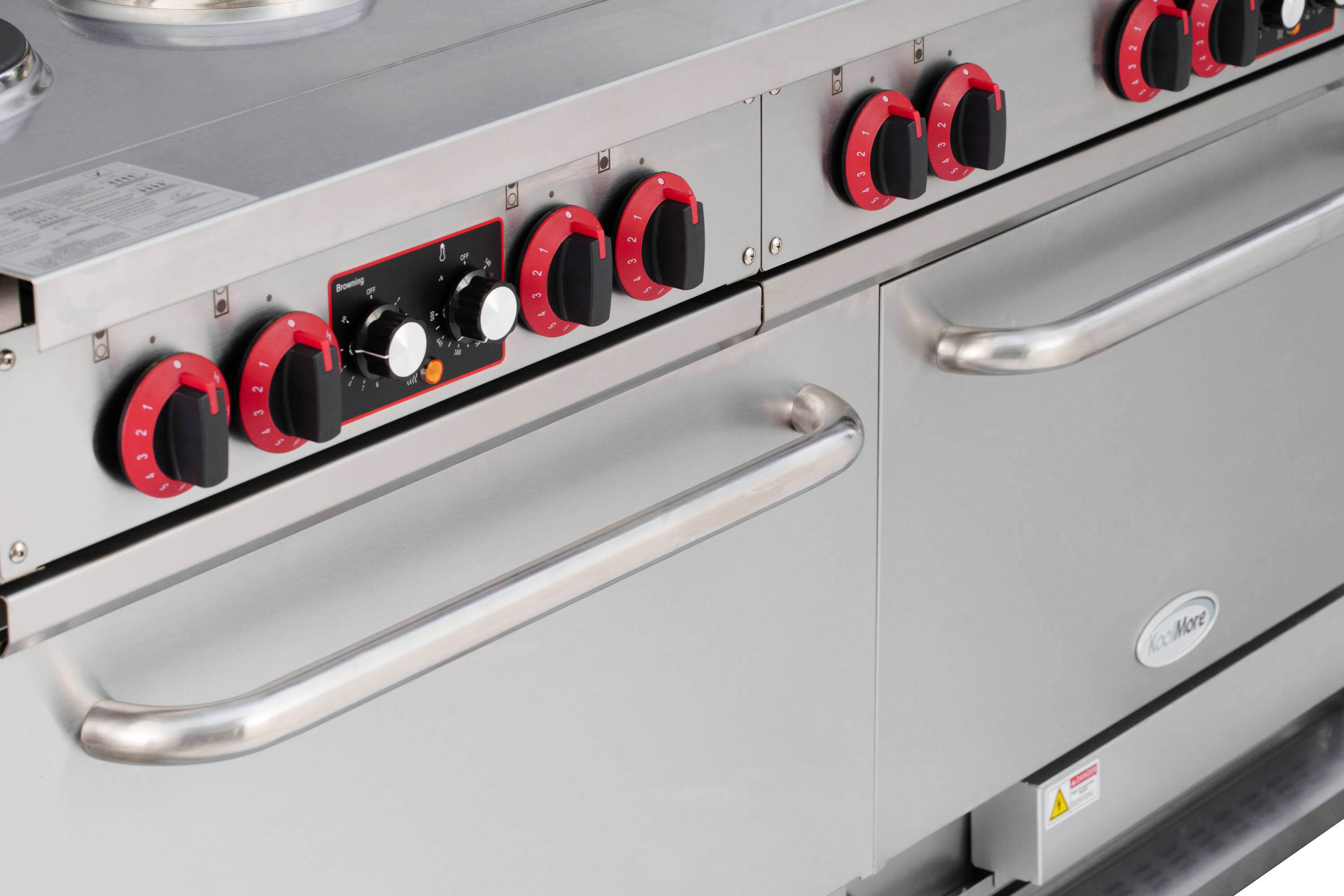 Estufa Eléctrica de Doble Horno de Pie con 10 Quemadores y Superficie de Bobina de 60 pulgadas y 5.55 pies cúbicos (Acero Inoxidable)