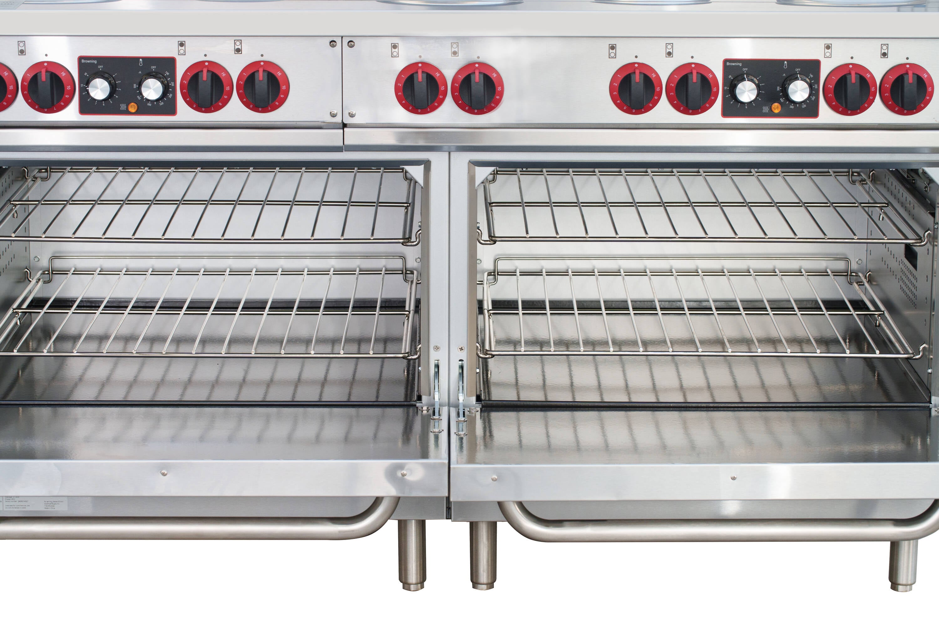 Estufa Eléctrica de Doble Horno de Pie con 10 Quemadores y Superficie de Bobina de 60 pulgadas y 5.55 pies cúbicos (Acero Inoxidable)