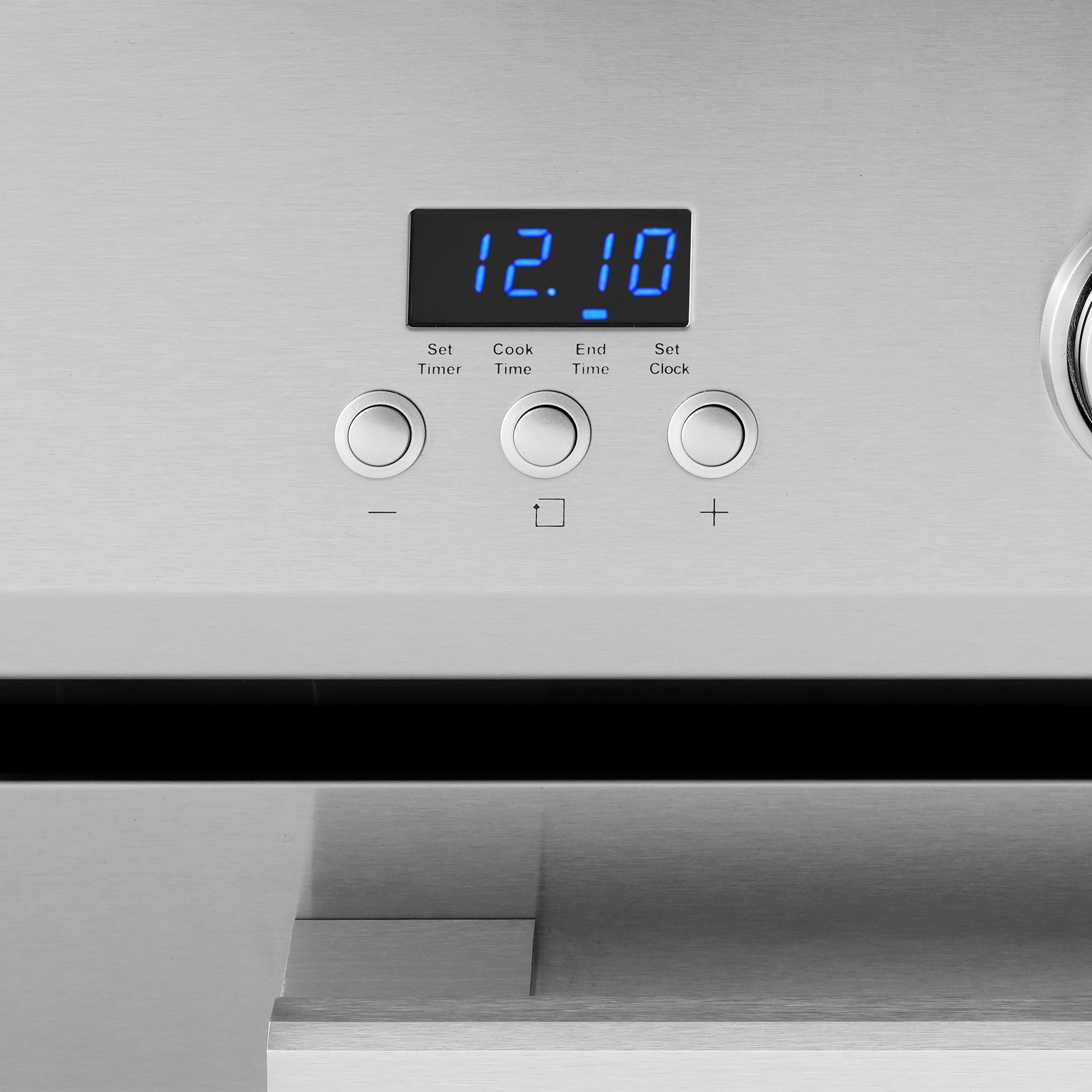 Estufa eléctrica deslizable con horno de convección de 5 pies cúbicos, 4 quemadores y cubierta de vidrio de 30 pulgadas (acero inoxidable)