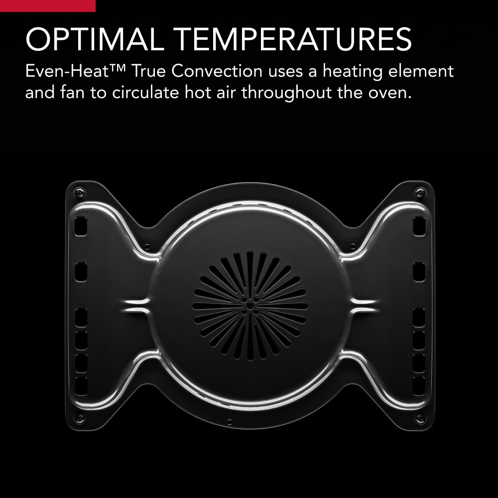 Estufa eléctrica de empotrar con superficie de vidrio, 5 quemadores y horno de convección de 6.4 pies cúbicos de KitchenAid 30 pulgadas (Acero inoxidable)