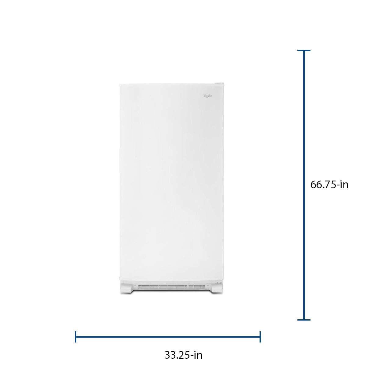 Congelador vertical sin escarcha de 19.65 pies cúbicos de congelación rápida de Whirlpool (blanco)