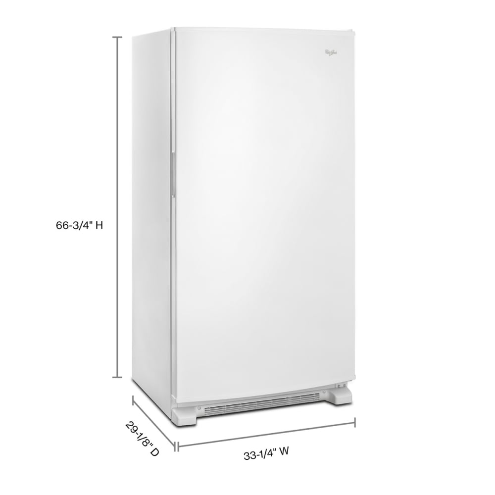 Congelador vertical sin escarcha de 19.65 pies cúbicos de congelación rápida de Whirlpool (blanco)