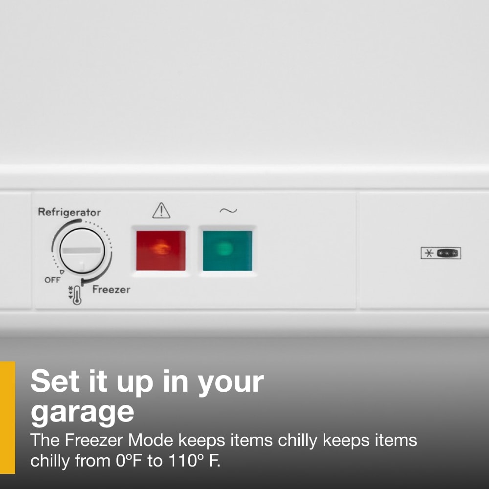 Congelador de Cofre convertible a Refrigerador de 16 pies cúbicos listo para el garaje de Whirlpool con Almacenamiento Flexible (Blanco)