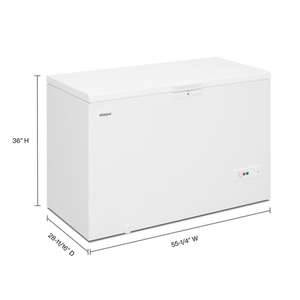 Congelador de Cofre convertible a Refrigerador de 16 pies cúbicos listo para el garaje de Whirlpool con Almacenamiento Flexible (Blanco)