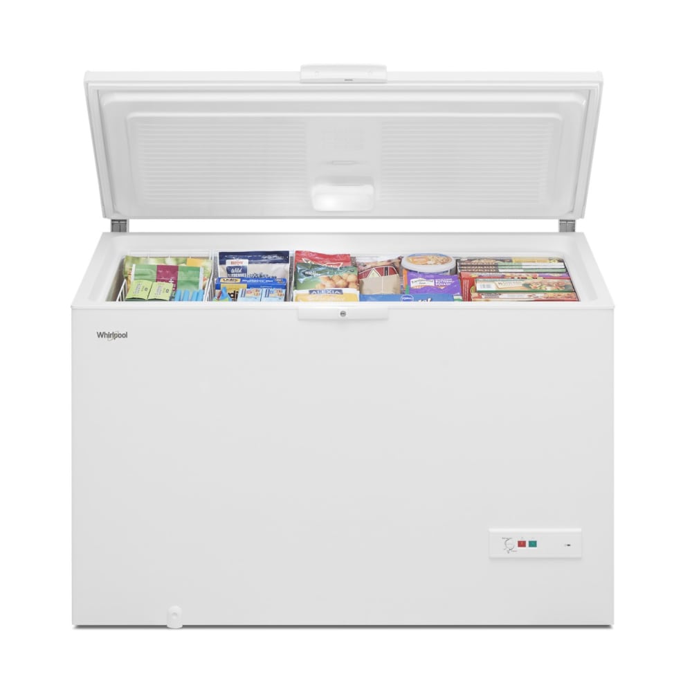 Congelador de Cofre convertible a Refrigerador de 16 pies cúbicos listo para el garaje de Whirlpool con Almacenamiento Flexible (Blanco)