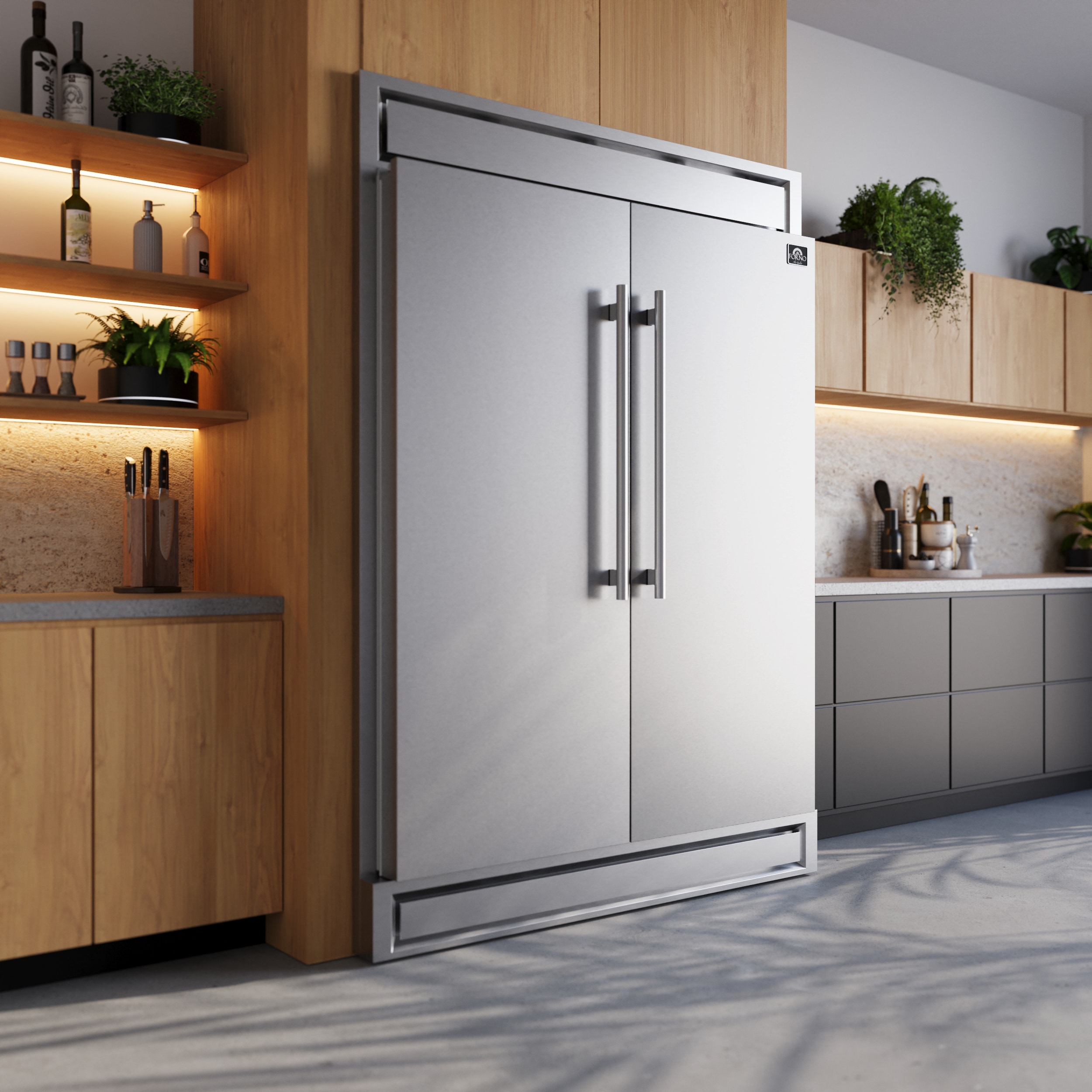 Congelador / Refrigerador Vertical Convertible FORNO Maderno 13.6 pies cúbicos de capacidad, sin escarcha, de acero inoxidable, certificado ENERGY STAR FFFFD1722-60S