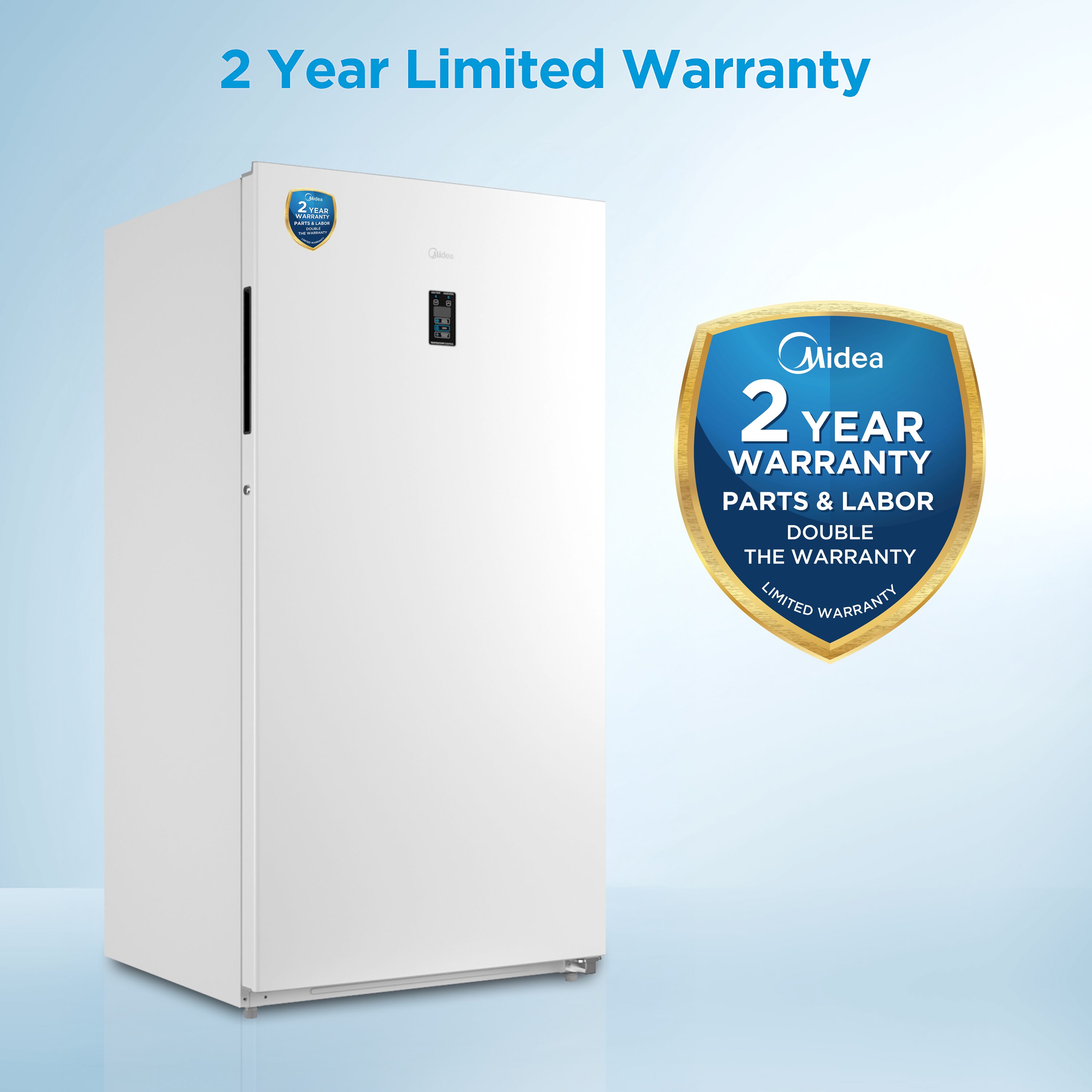 Congelador/Refrigerador Vertical Convertible de Control Digital Midea de 17 pies cúbicos, listo para el garaje, sin escarcha (Blanco) Certificado ENERGY STAR MRU17F5AWW
