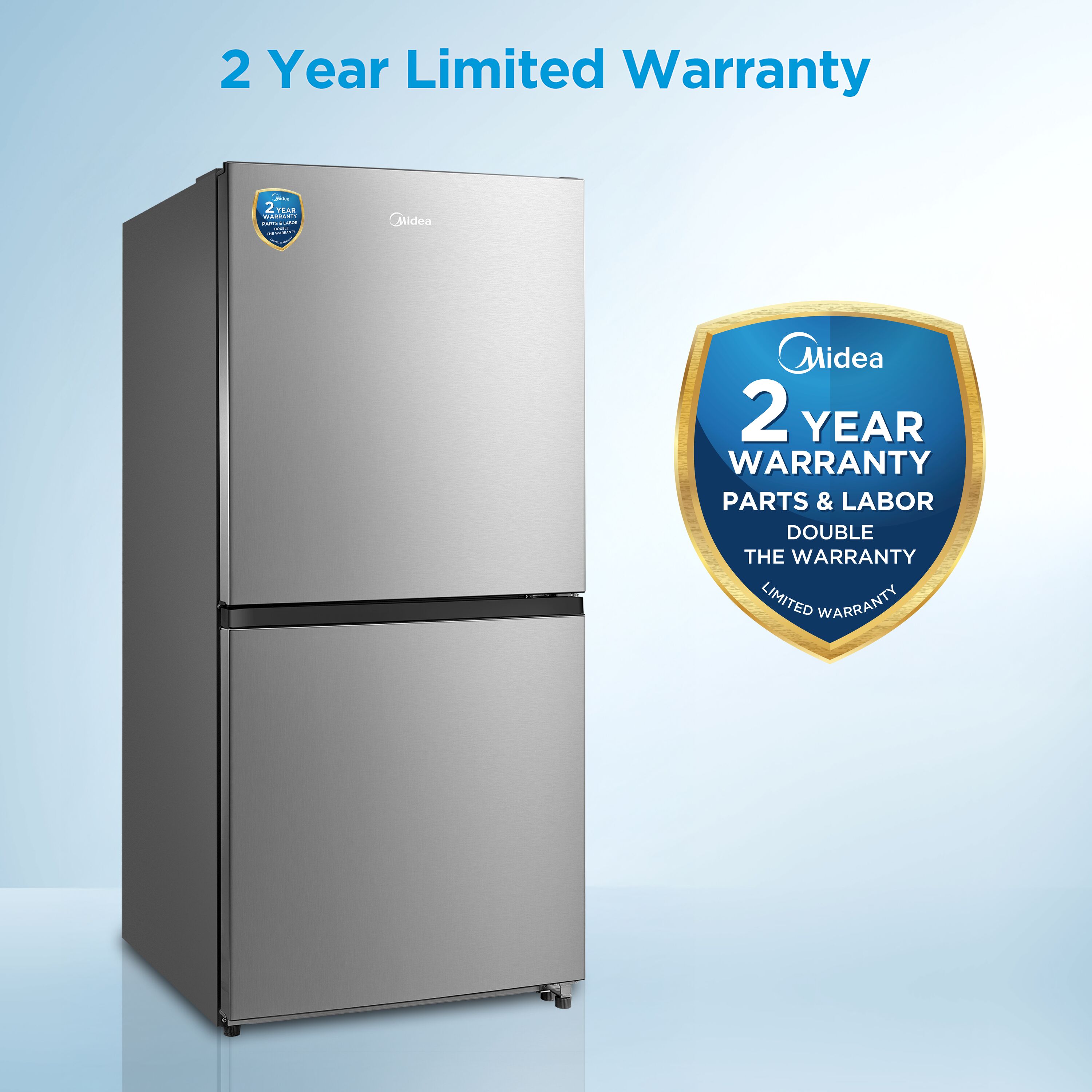 Congelador/Refrigerador Vertical Convertible de 3 Vías 50/50 Midea 20 pies cúbicos de Acero Inoxidable Listo para el Garaje sin Escarcha Certificado por ENERGY STAR MRU21C7BST