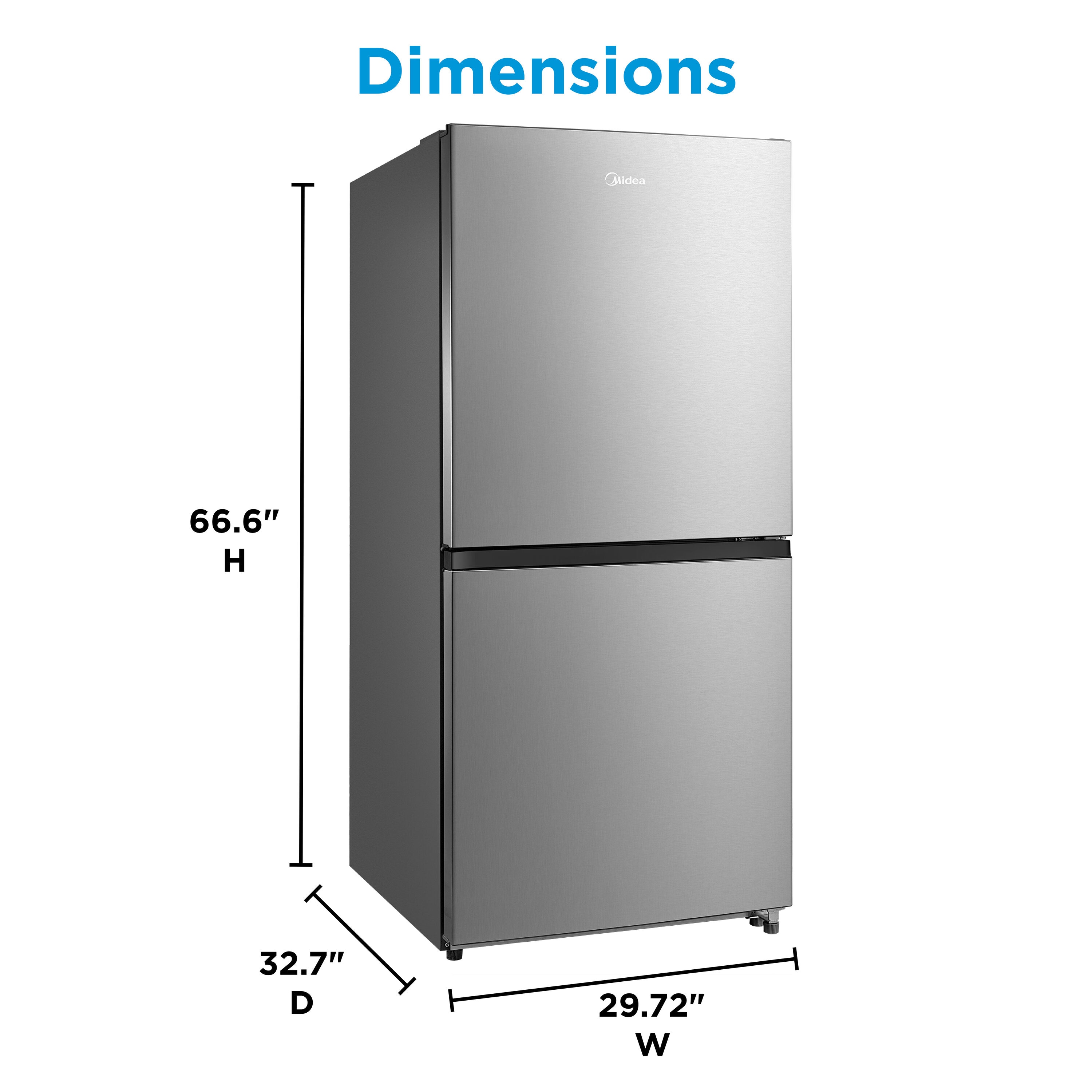 Congelador/Refrigerador Vertical Convertible de 3 Vías 50/50 Midea 20 pies cúbicos de Acero Inoxidable Listo para el Garaje sin Escarcha Certificado por ENERGY STAR MRU21C7BST