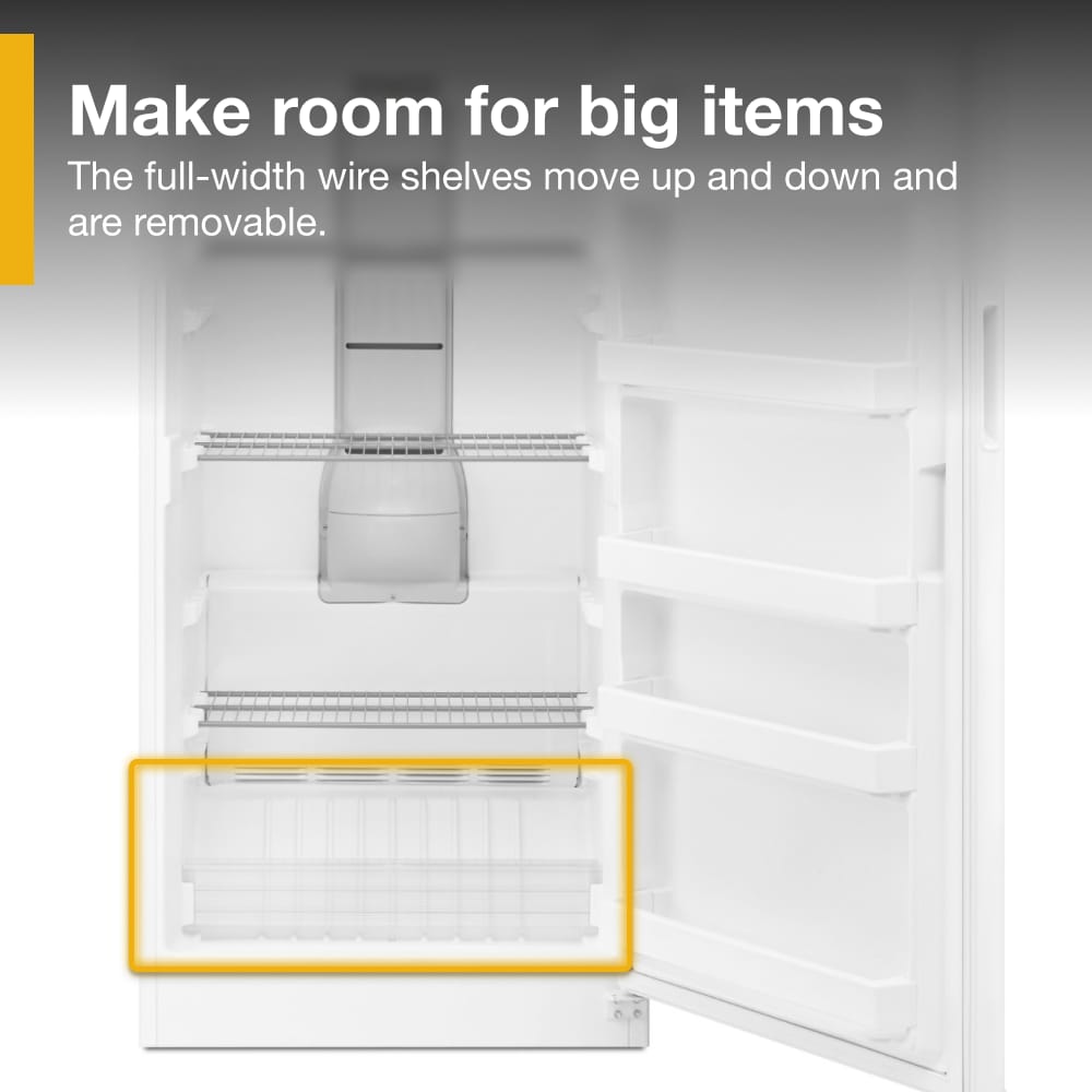 Congelador Vertical sin escarcha de 15.7 pies cúbicos (Blanco) Whirlpool WZF34X16DW