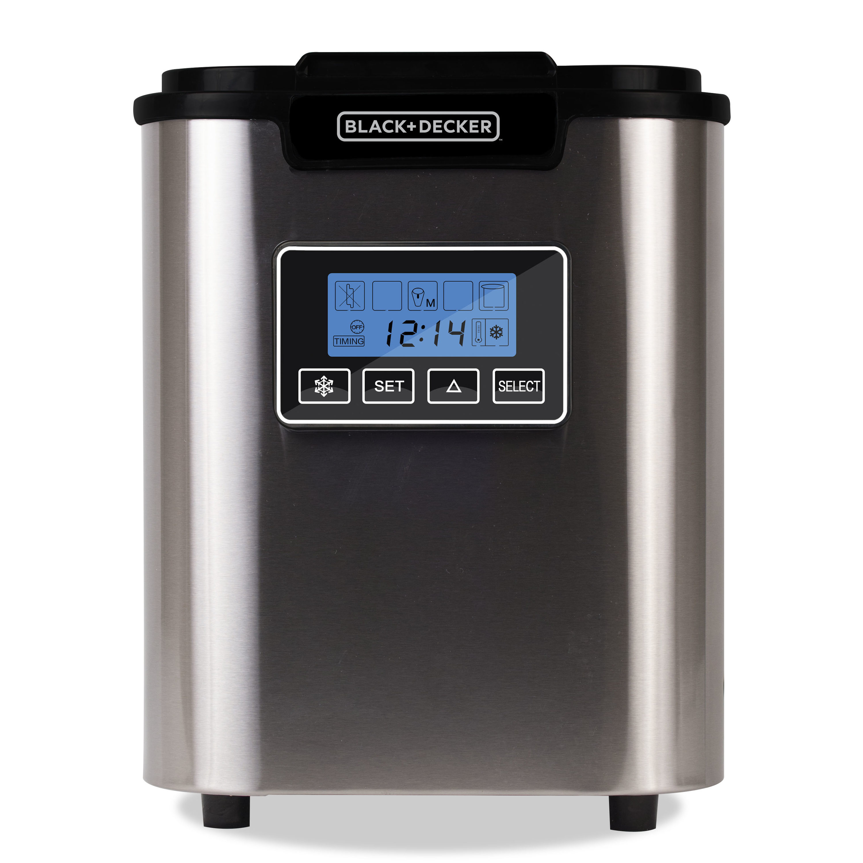 Fabricadora de Hielo de Cubitos Independiente BLACK+DECKER de 26 libras por día (Acero Inoxidable)